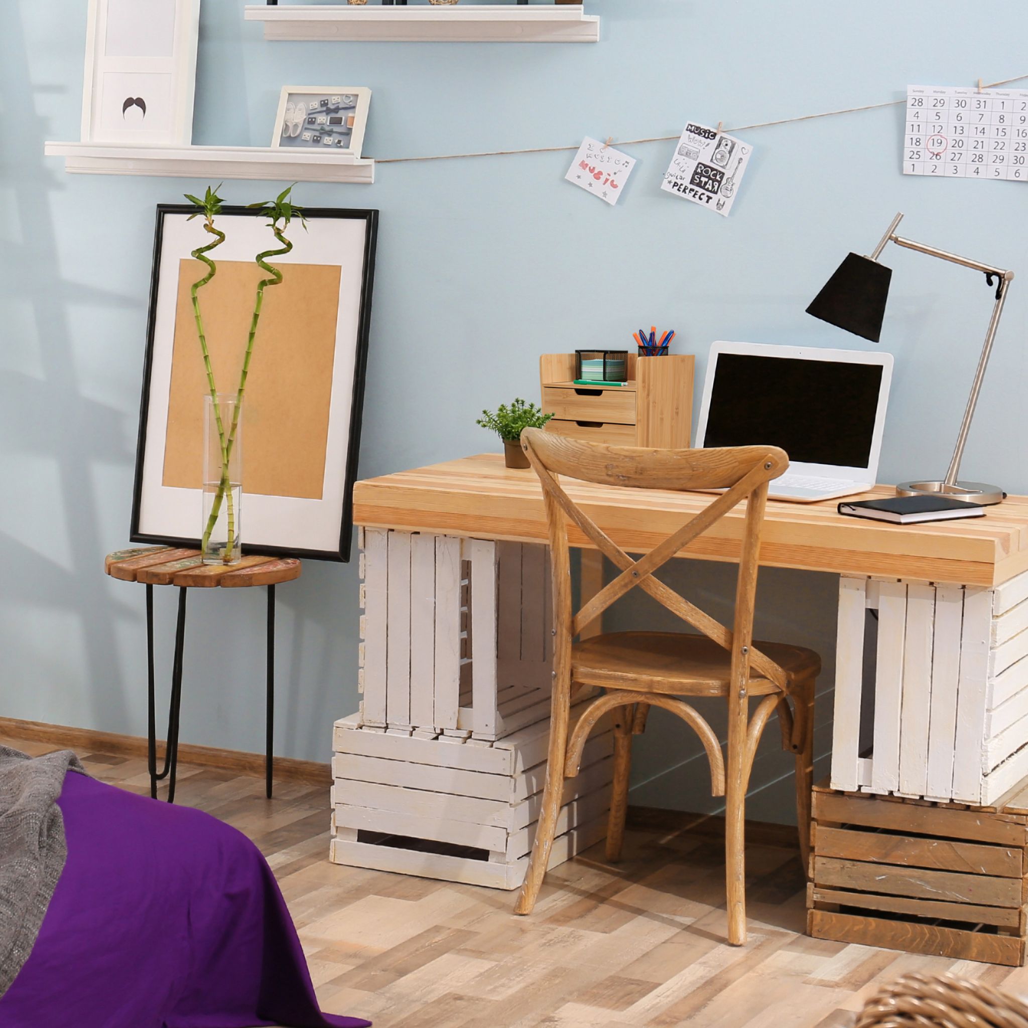 Schreibtisch Organizer mit 3 Schubladen Hellbraun von Relaxdays