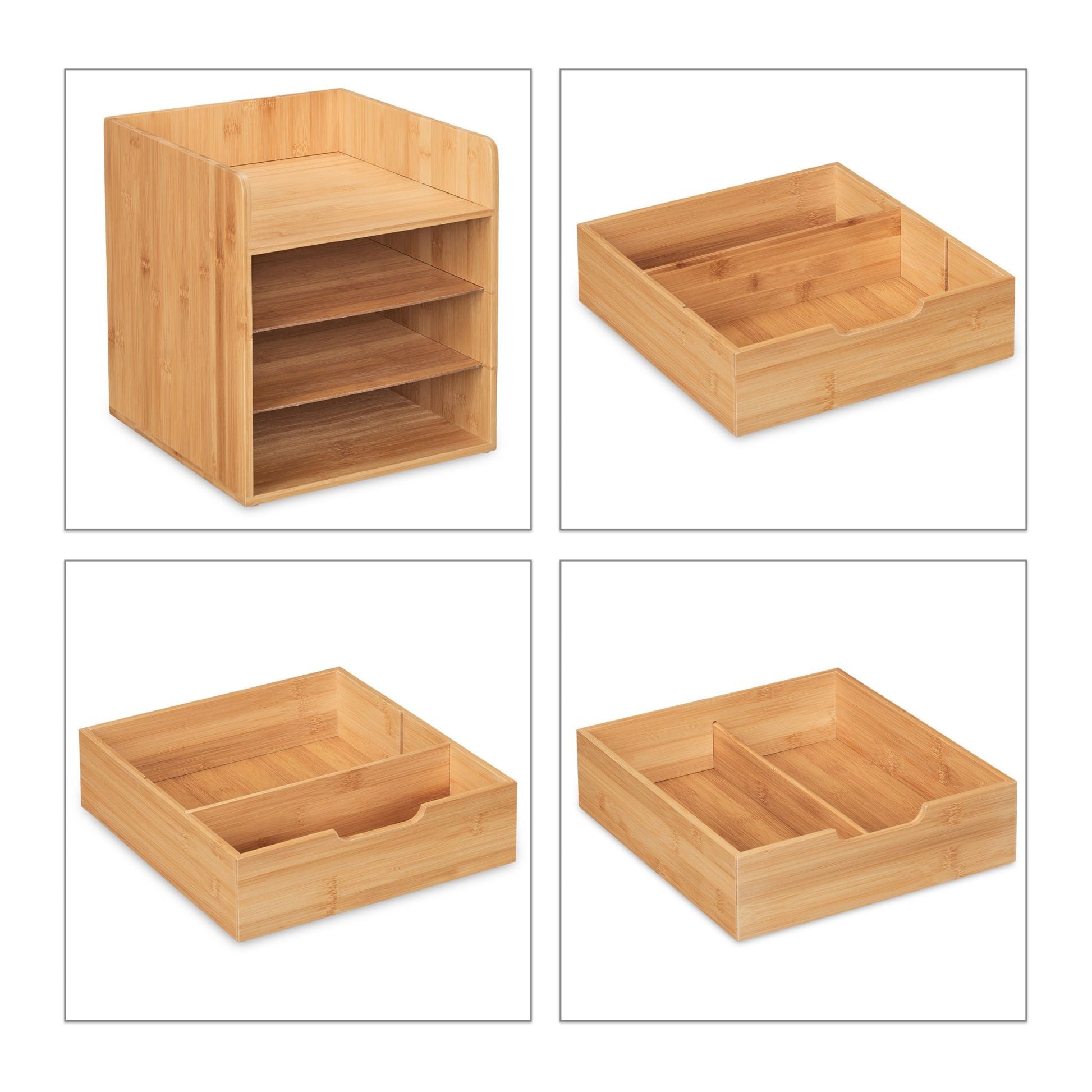 Schreibtisch Organizer mit 3 Schubladen Hellbraun von Relaxdays