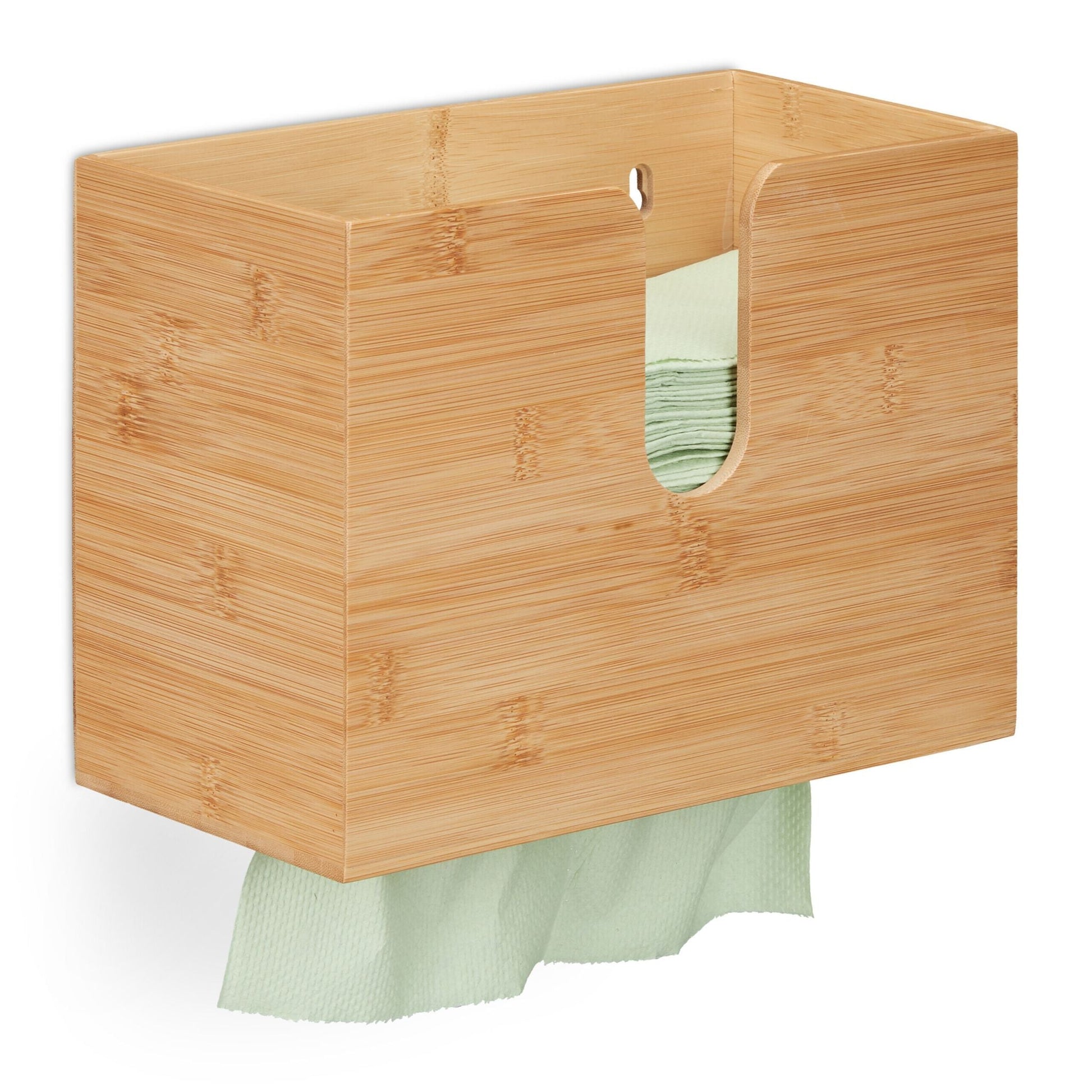 Papierhandtuchspender Bambus Hellbraun von Relaxdays