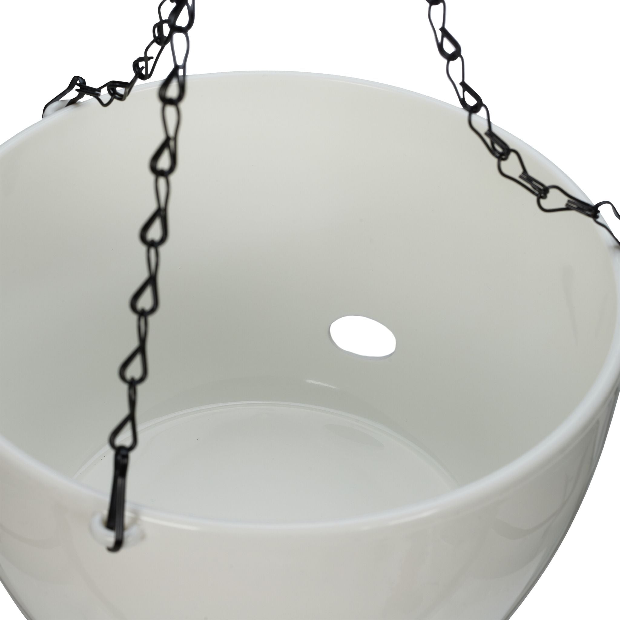 2 Blumenampeln mit Wasserspeicher - L Weiss-Schwarz von Relaxdays