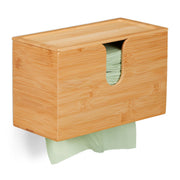 Papierhandtuchspender Bambus mit Deckel Hellbraun von Relaxdays