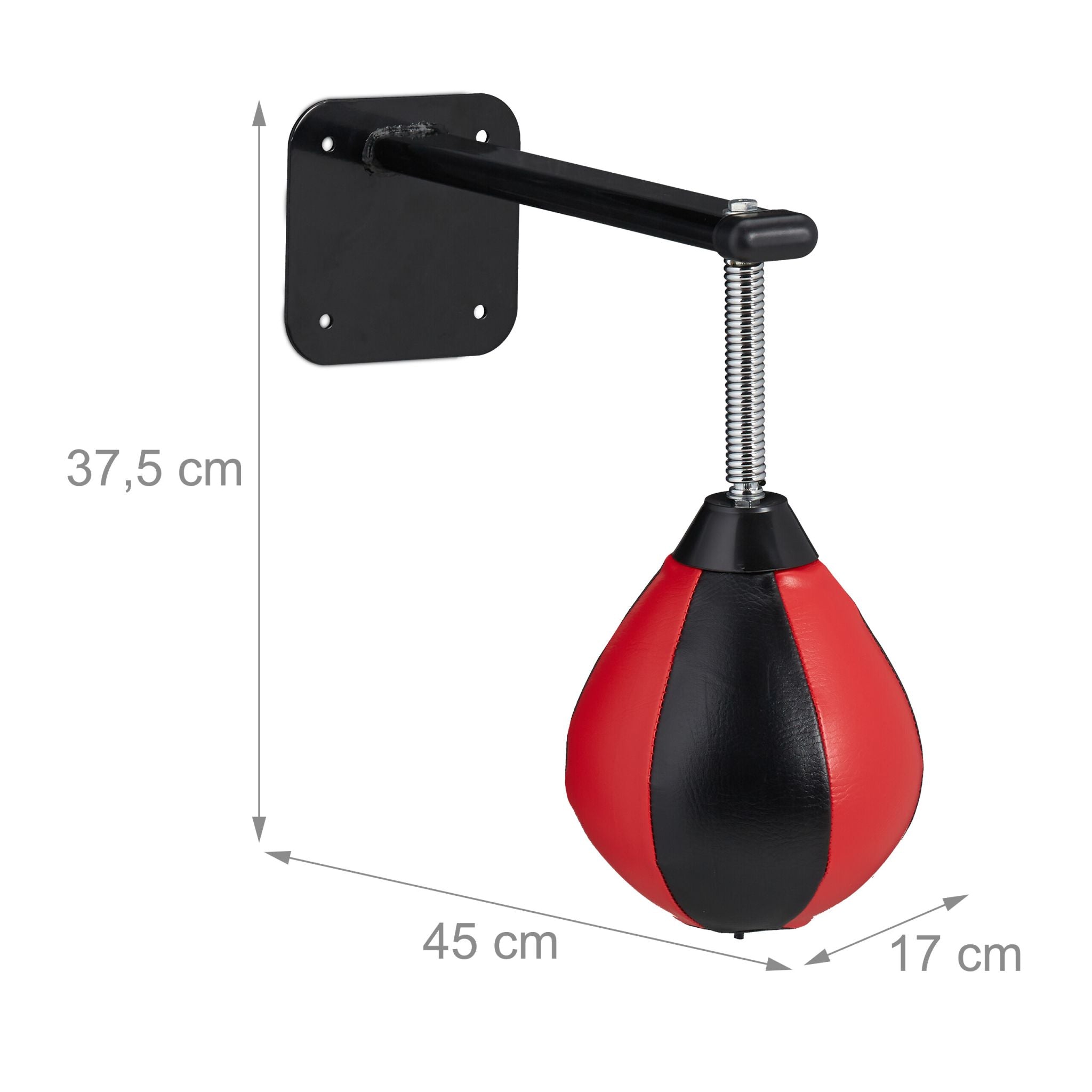 Punchingball für die Wand Rot-Schwarz-Silber von Relaxdays