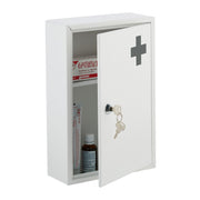 Abschliessbarer Medizinschrank Anthrazit-Weiss von Relaxdays