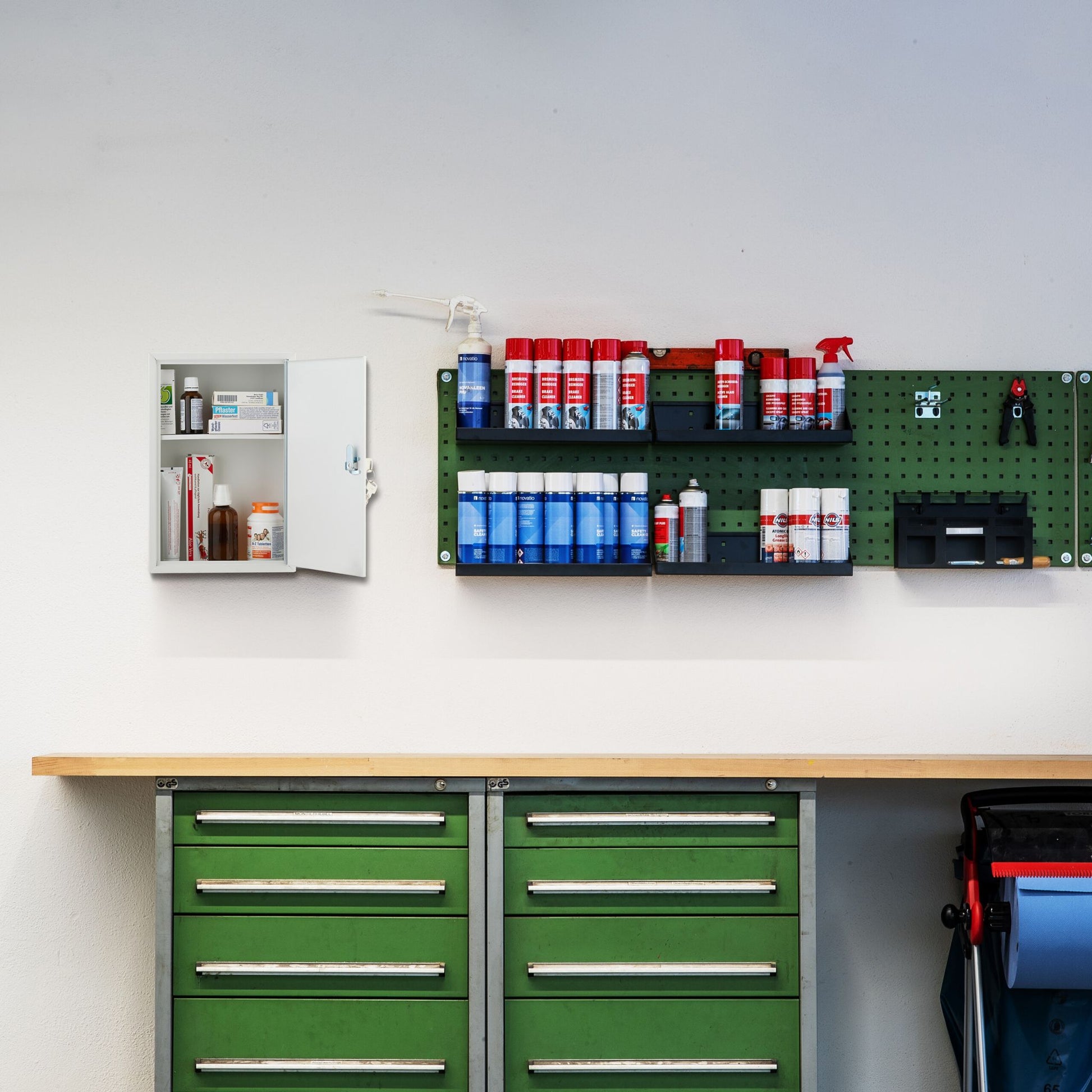 Abschliessbarer Medizinschrank Anthrazit-Weiss von Relaxdays