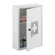 Abschliessbarer Medizinschrank Weiss-Grau von Relaxdays