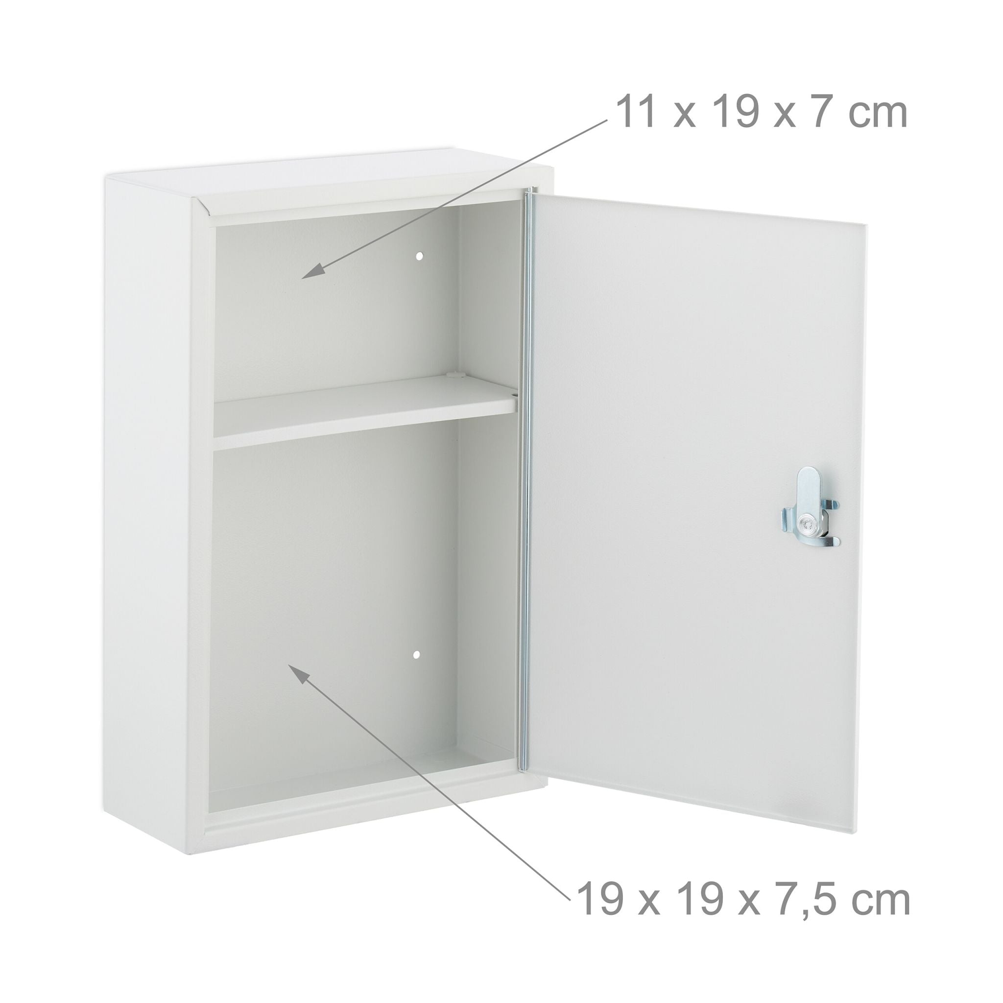 Abschliessbarer Medizinschrank Weiss-Grau von Relaxdays