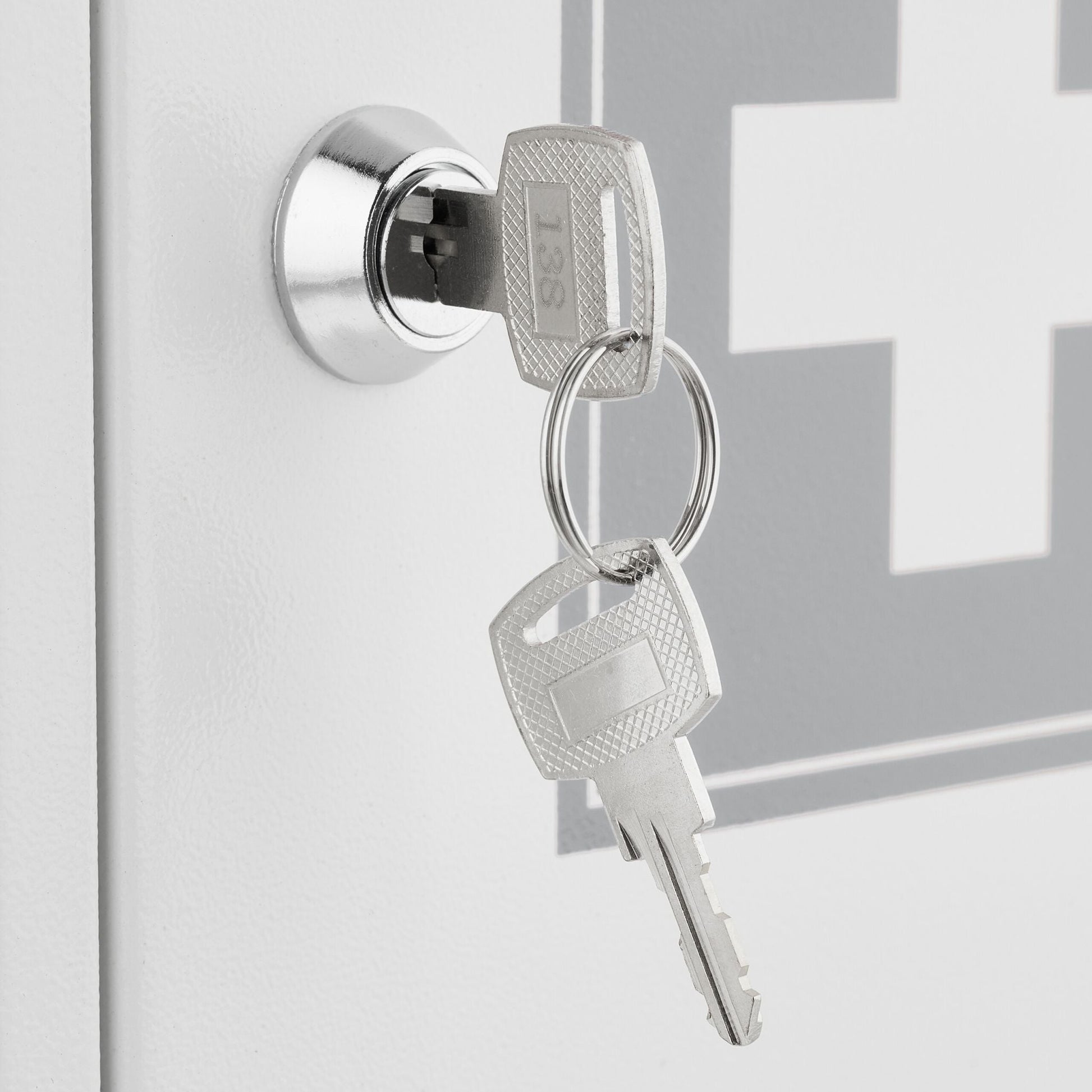 Abschliessbarer Medizinschrank Weiss-Grau von Relaxdays