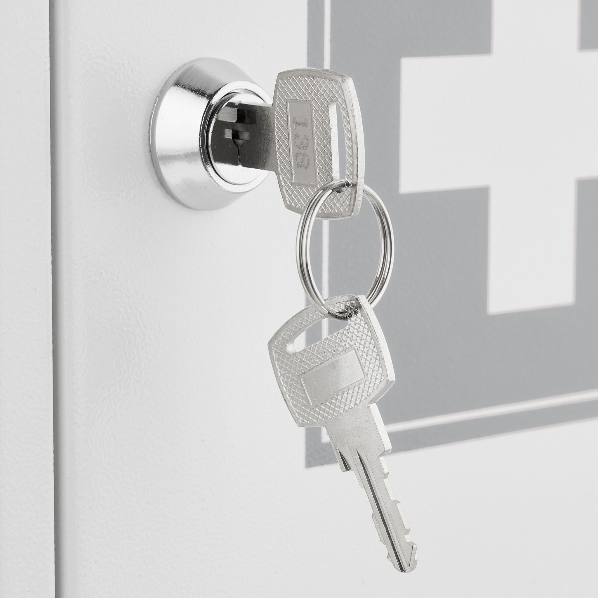 Abschliessbarer Medizinschrank Weiss-Grau von Relaxdays