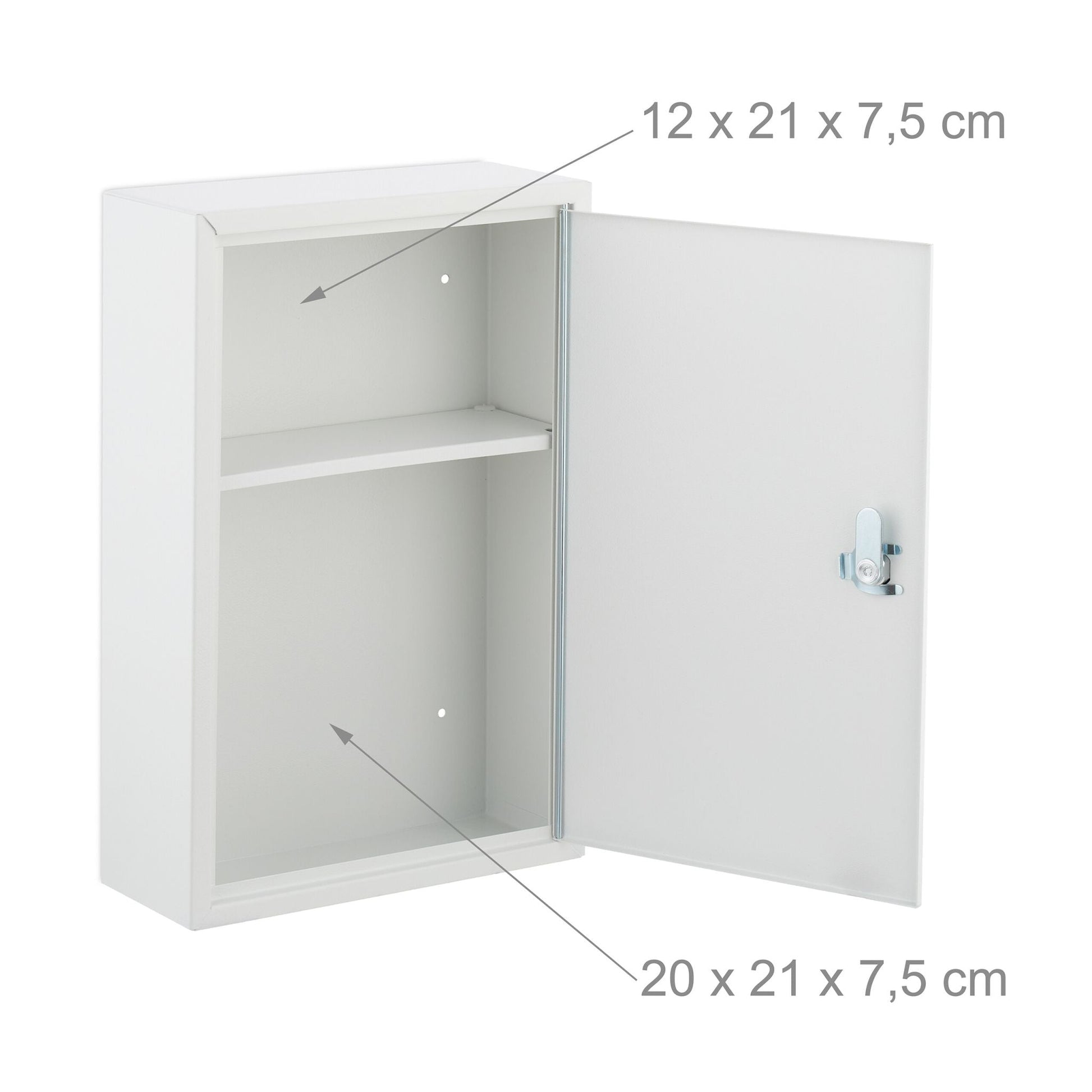 Abschliessbarer Medizinschrank Weiss-Dunkelgrün von Relaxdays