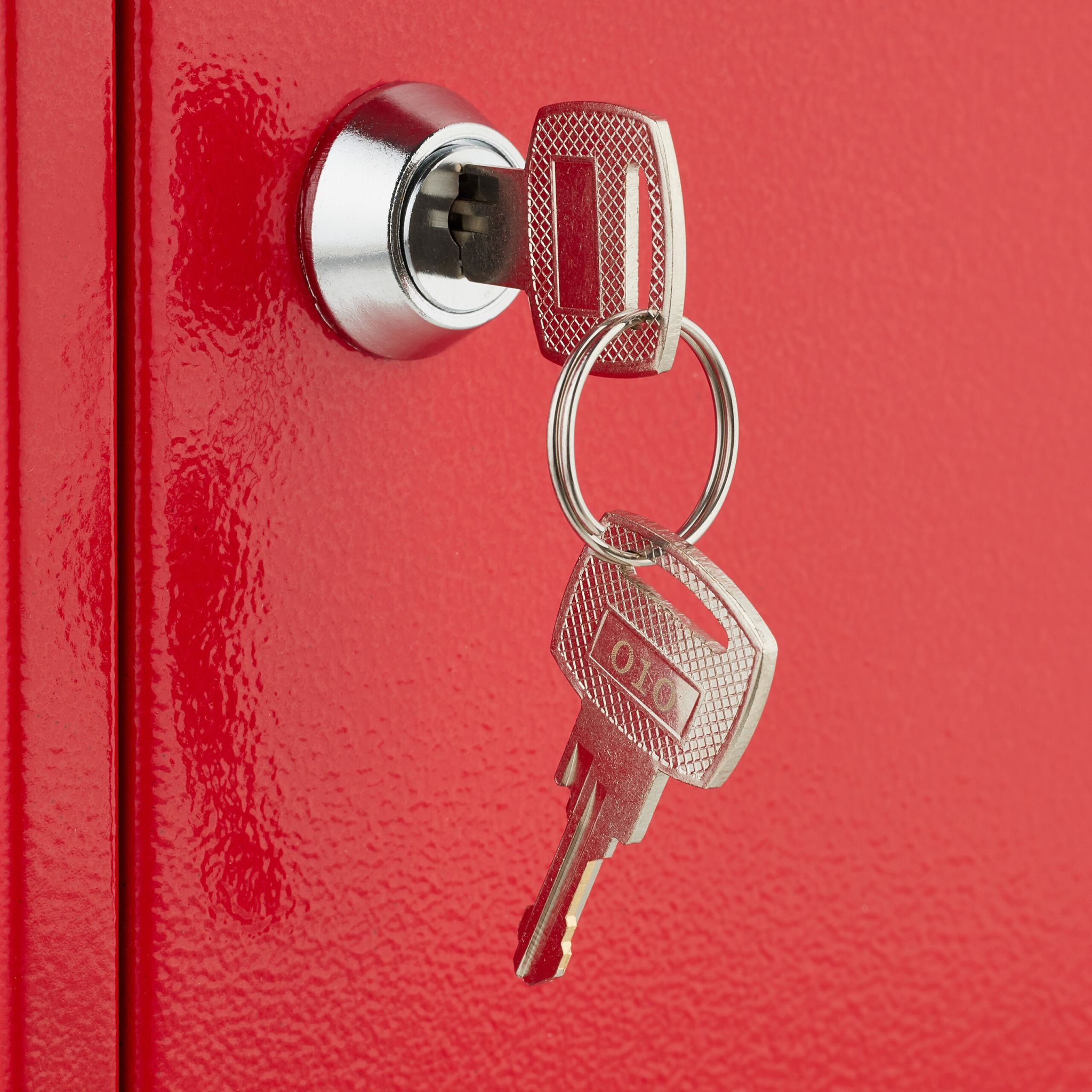 Abschliessbarer Medizinschrank Weiss-Rot von Relaxdays