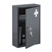 Abschliessbarer Medizinschrank Weiss-Grau von Relaxdays