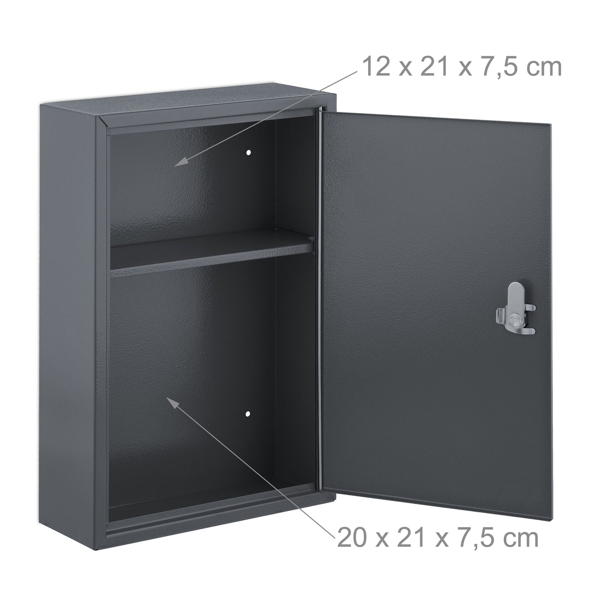 Abschliessbarer Medizinschrank Weiss-Grau von Relaxdays