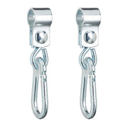 Schaukelhaken mit Karabinern 2er-Set Weiss-Silber von Relaxdays