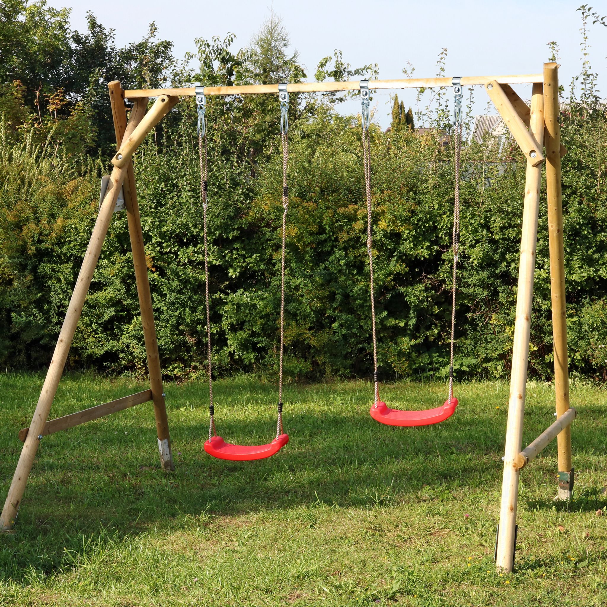 Schaukelhaken mit Karabinern 2er-Set Weiss-Silber von Relaxdays