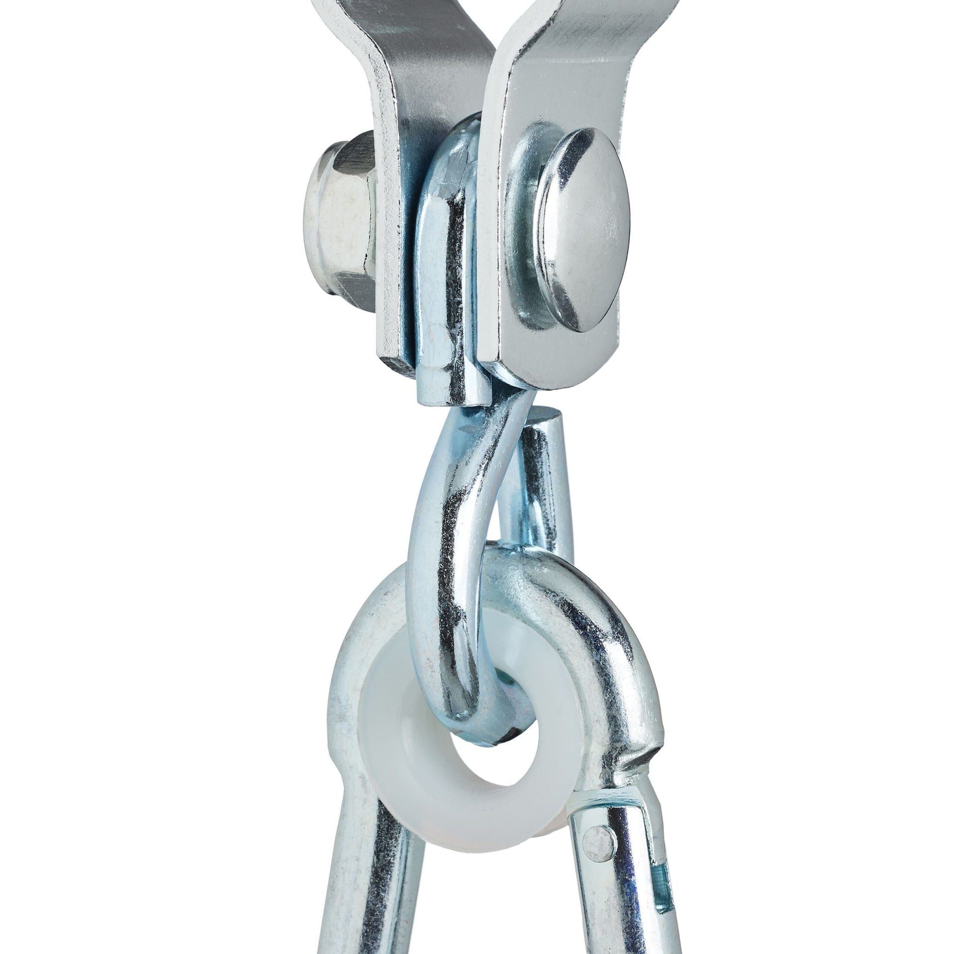 Schaukelhaken mit Karabinern 2er-Set Weiss-Silber von Relaxdays