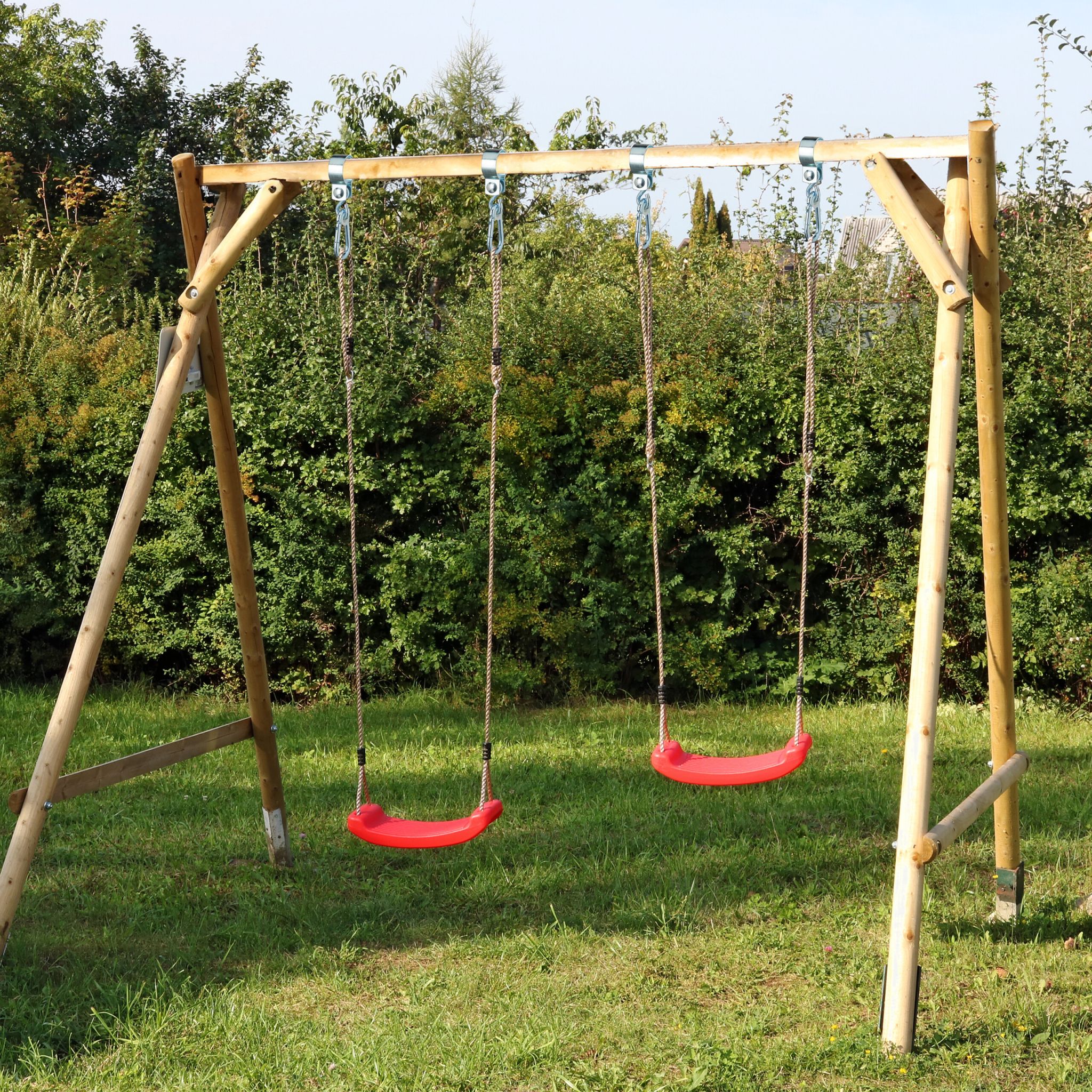 Schaukelhaken mit Karabinern 2er-Set Weiss-Silber von Relaxdays