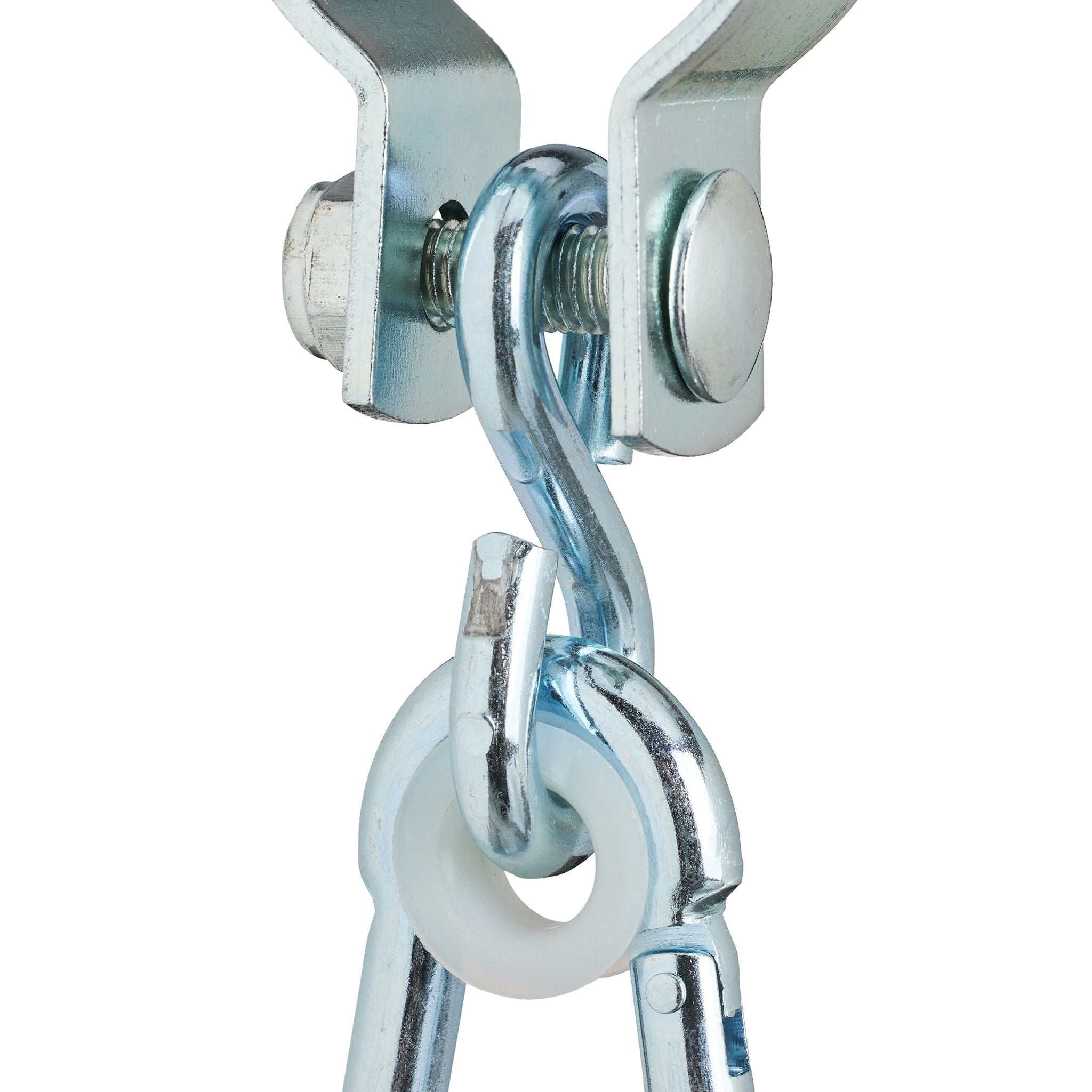 Schaukelhaken mit Karabinern 2er-Set Weiss-Silber von Relaxdays
