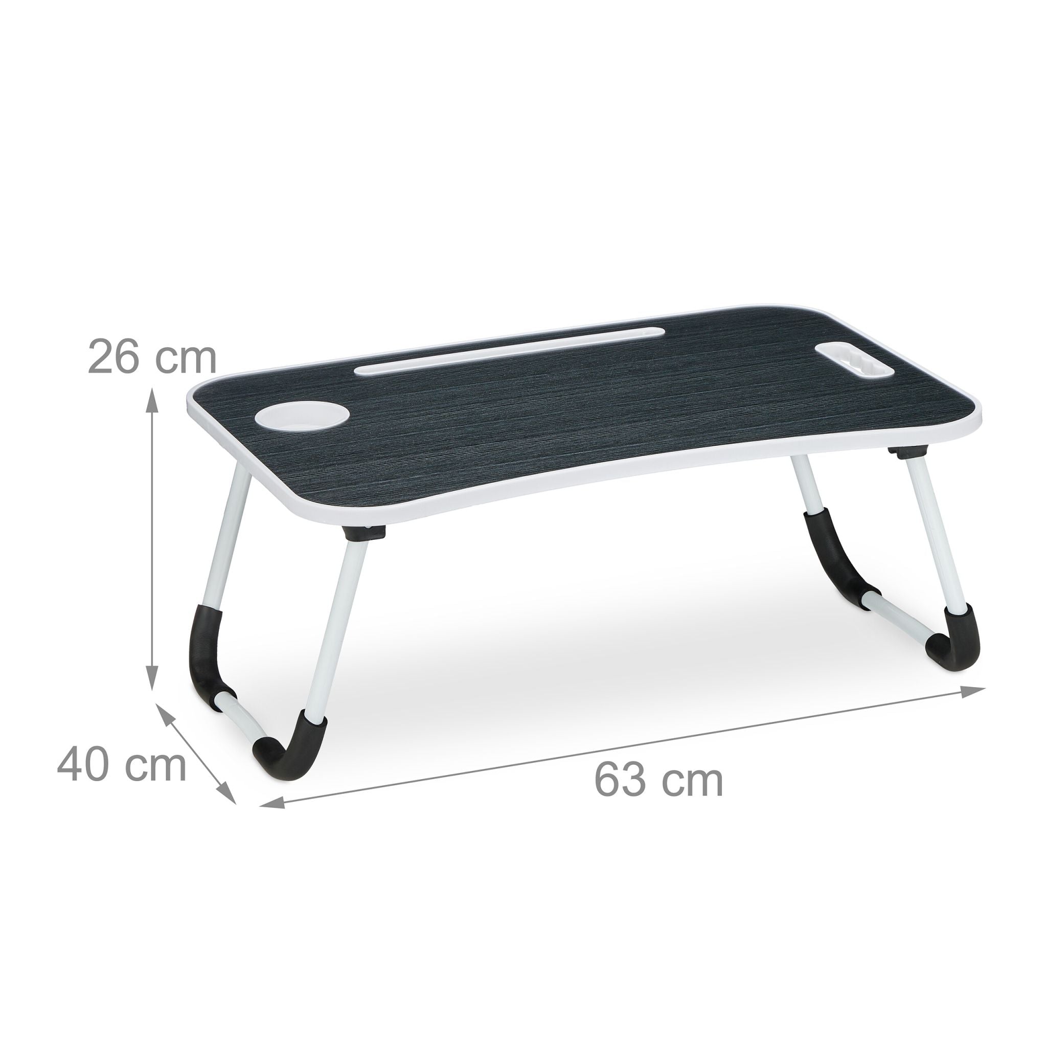 Klappbarer Laptoptisch Weiss-Schwarz von Relaxdays