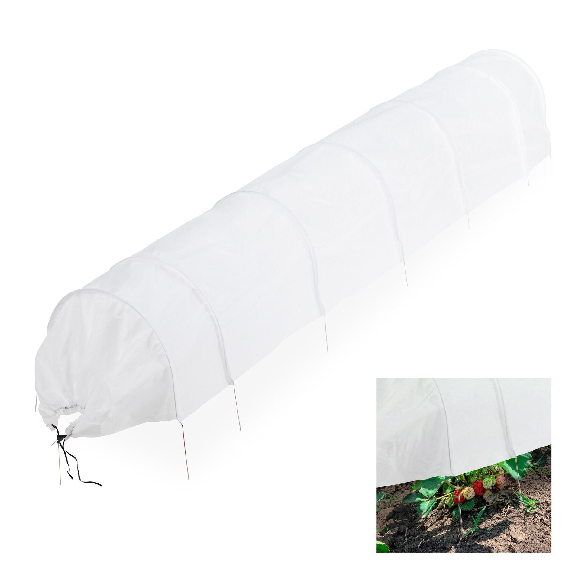 Pflanztunnel Vlies 3,4 m Weiss von Relaxdays