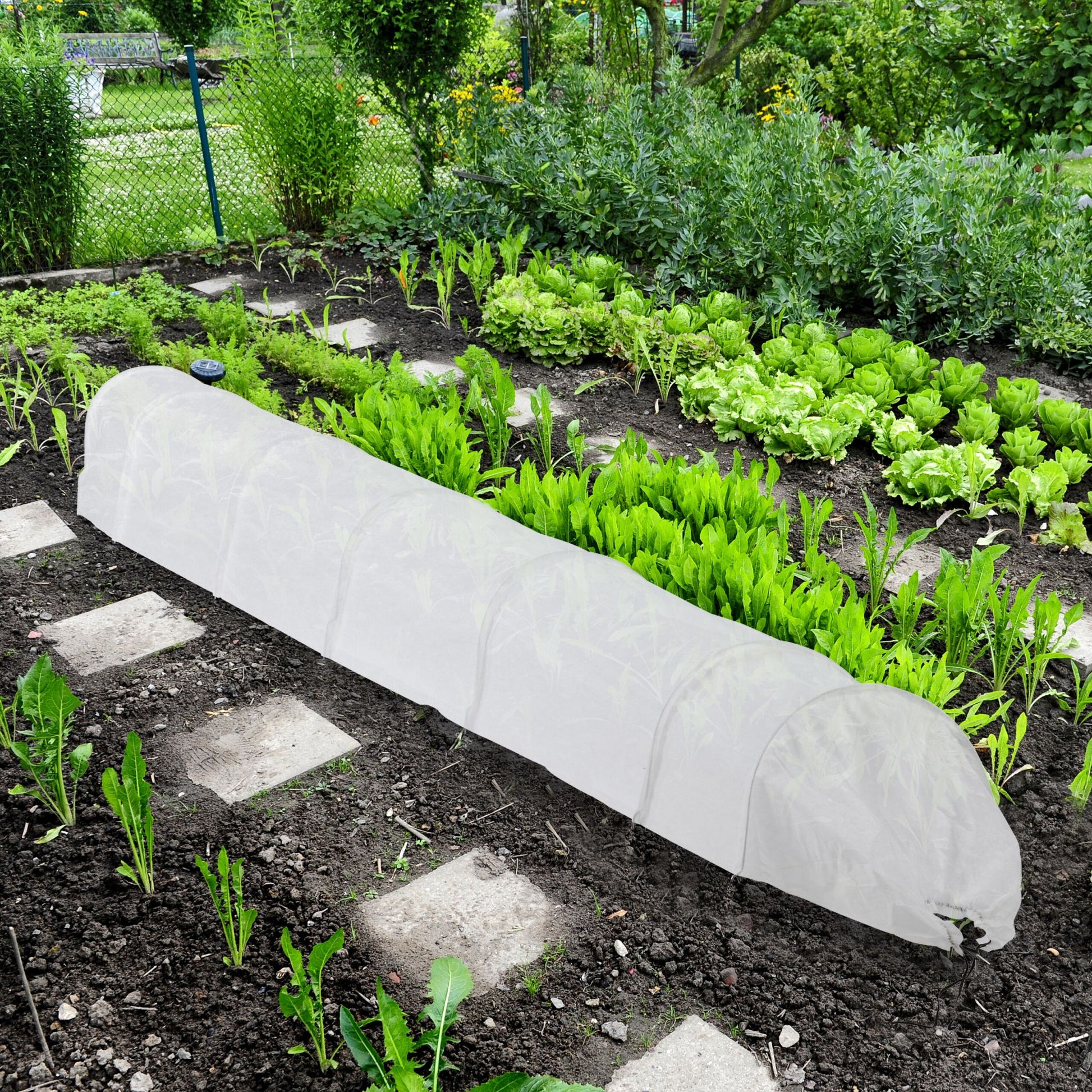 Pflanztunnel Vlies 3,4 m Weiss von Relaxdays