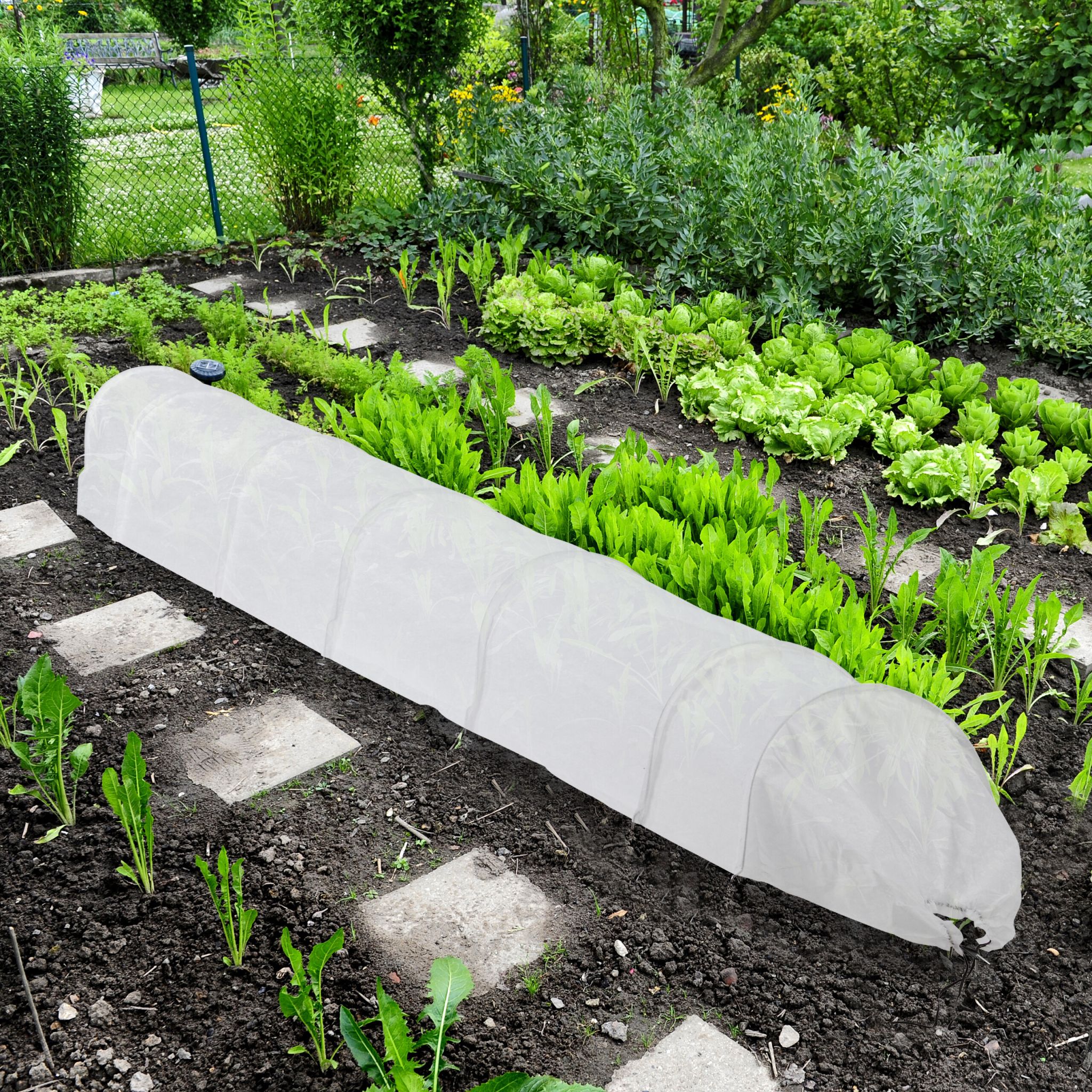 Pflanztunnel Vlies 3,4 m Weiss von Relaxdays