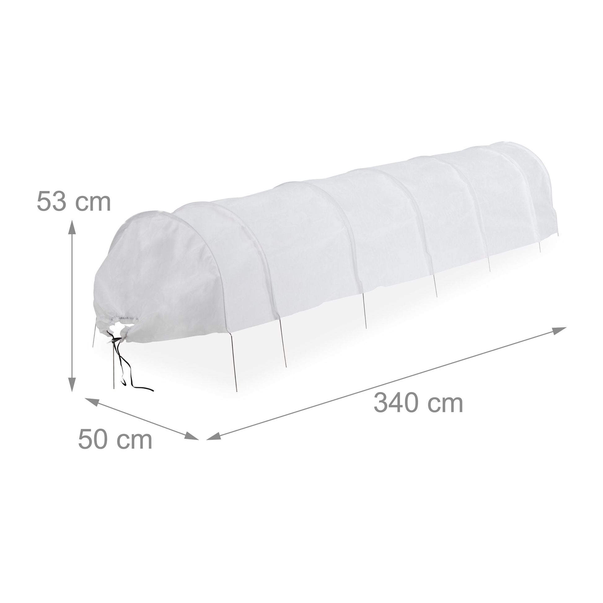 Pflanztunnel Vlies 3,4 m Weiss von Relaxdays