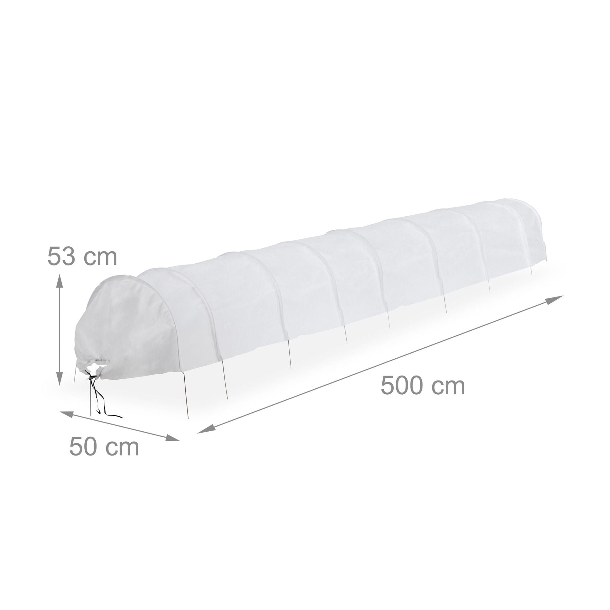Pflanztunnel Vlies 5 m Weiss von Relaxdays