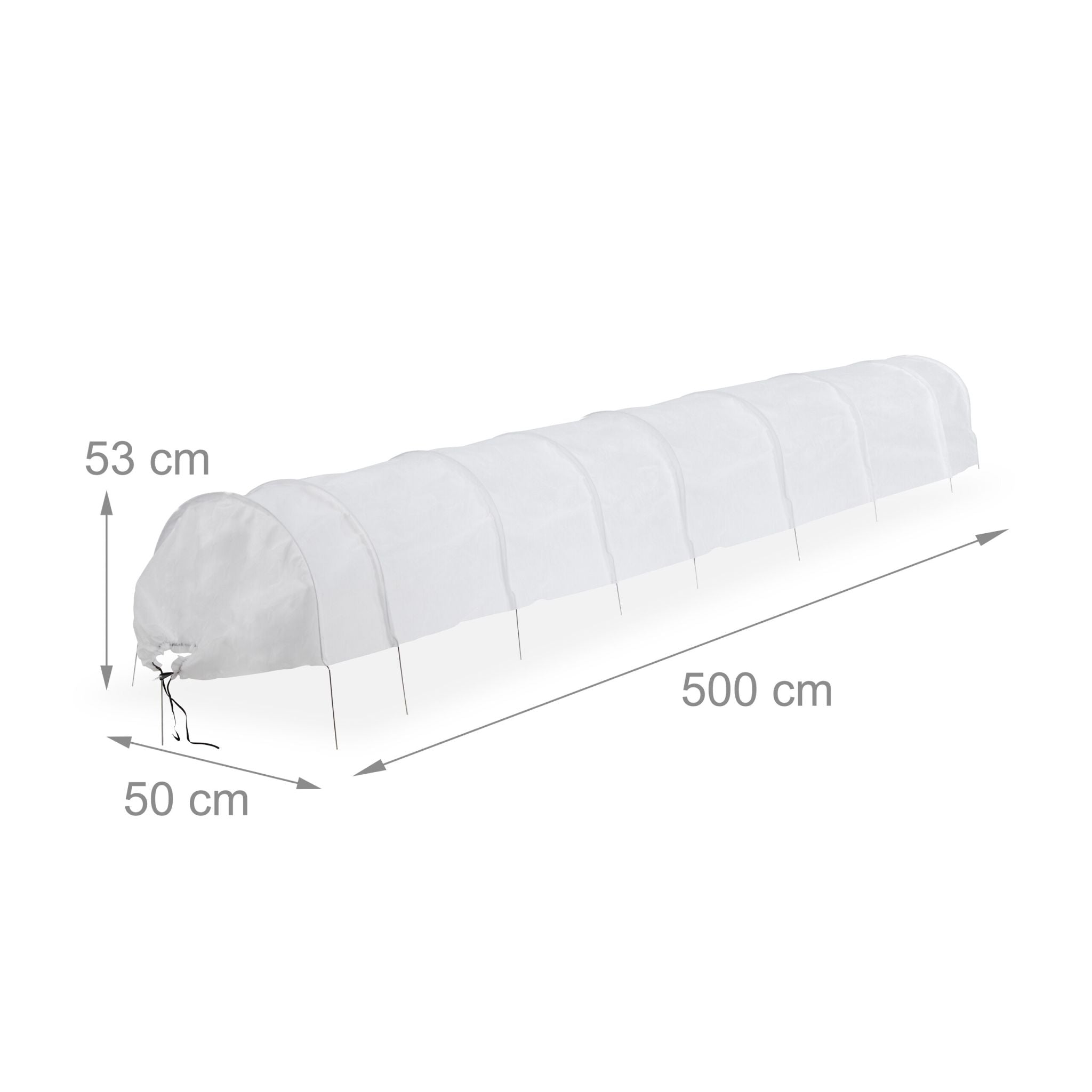 Pflanztunnel Vlies 5 m Weiss von Relaxdays