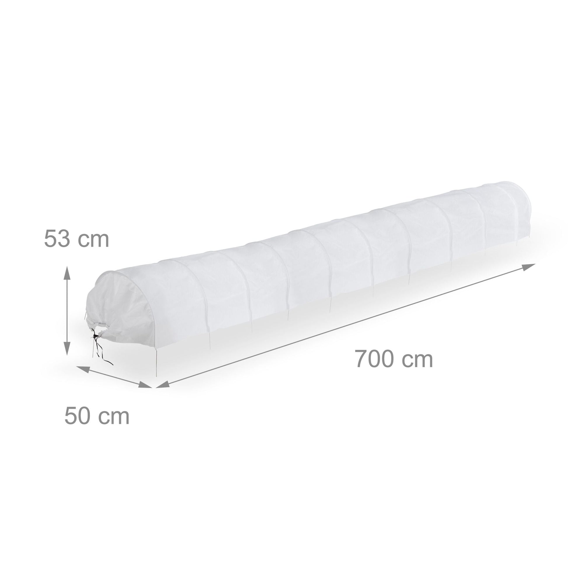 Pflanztunnel Vlies 7 m 2er-Set Weiss von Relaxdays