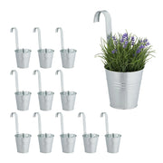 Hängetöpfe 12er-Set Silber von Relaxdays