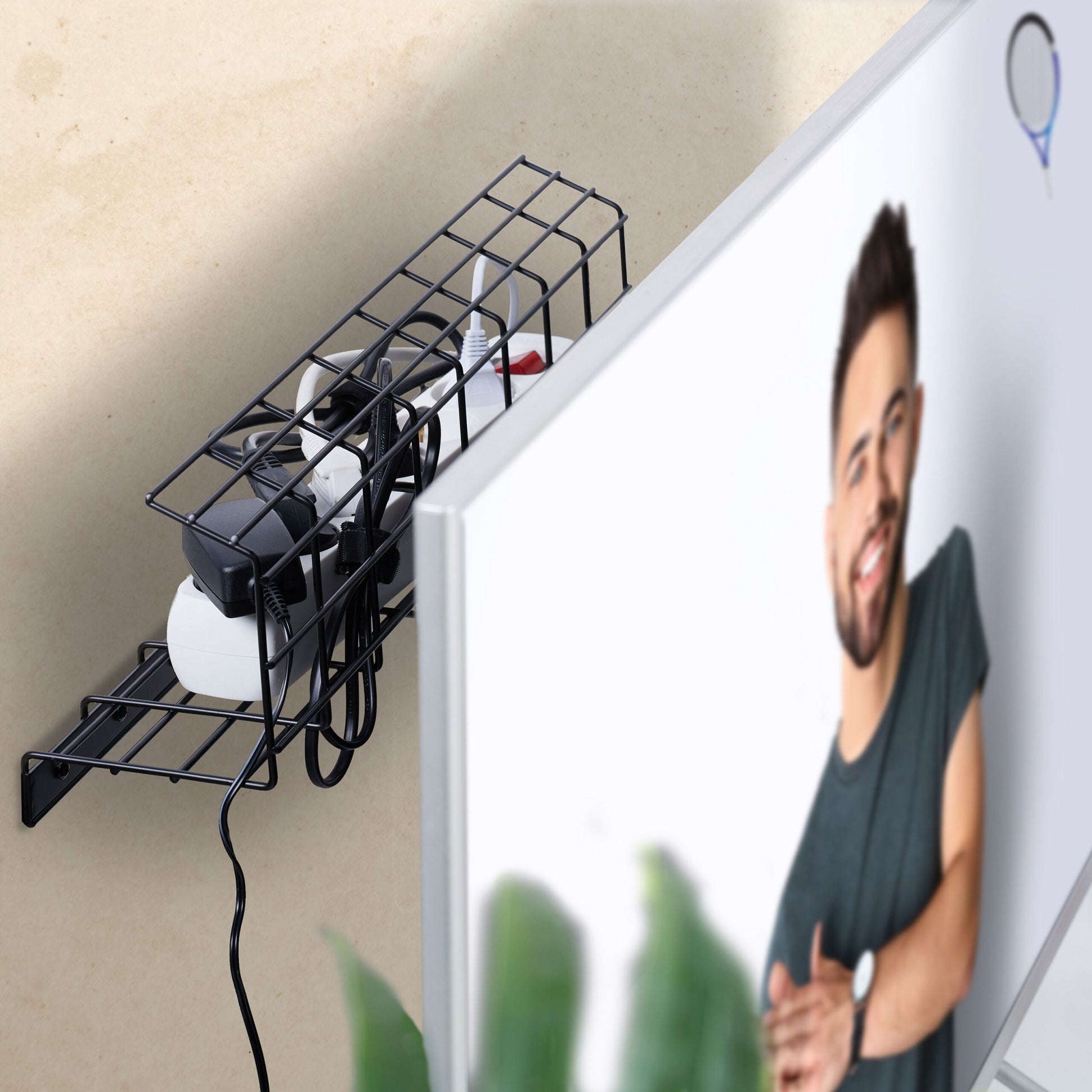 Kabelkanal für Schreibtisch 2er-Set Schwarz von Relaxdays