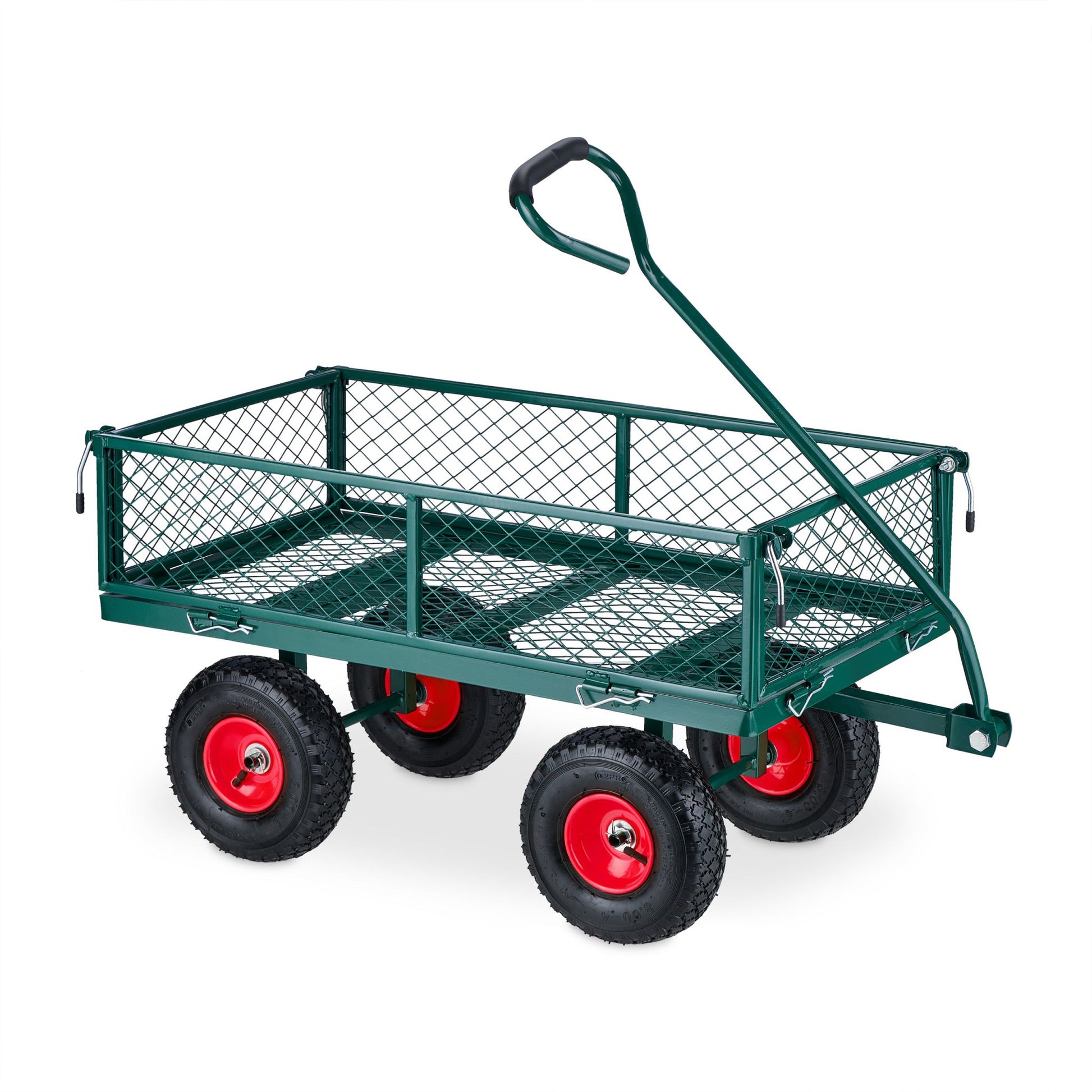 Handwagen Dunkelgrün-Rot-Schwarz von Relaxdays