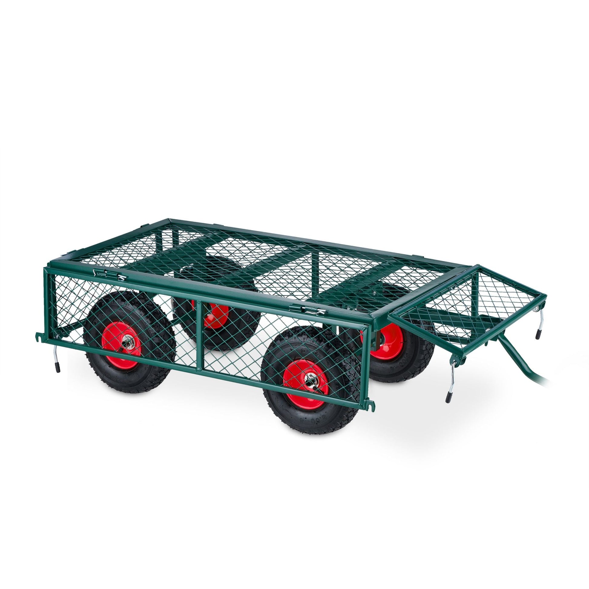 Handwagen Dunkelgrün-Rot-Schwarz von Relaxdays