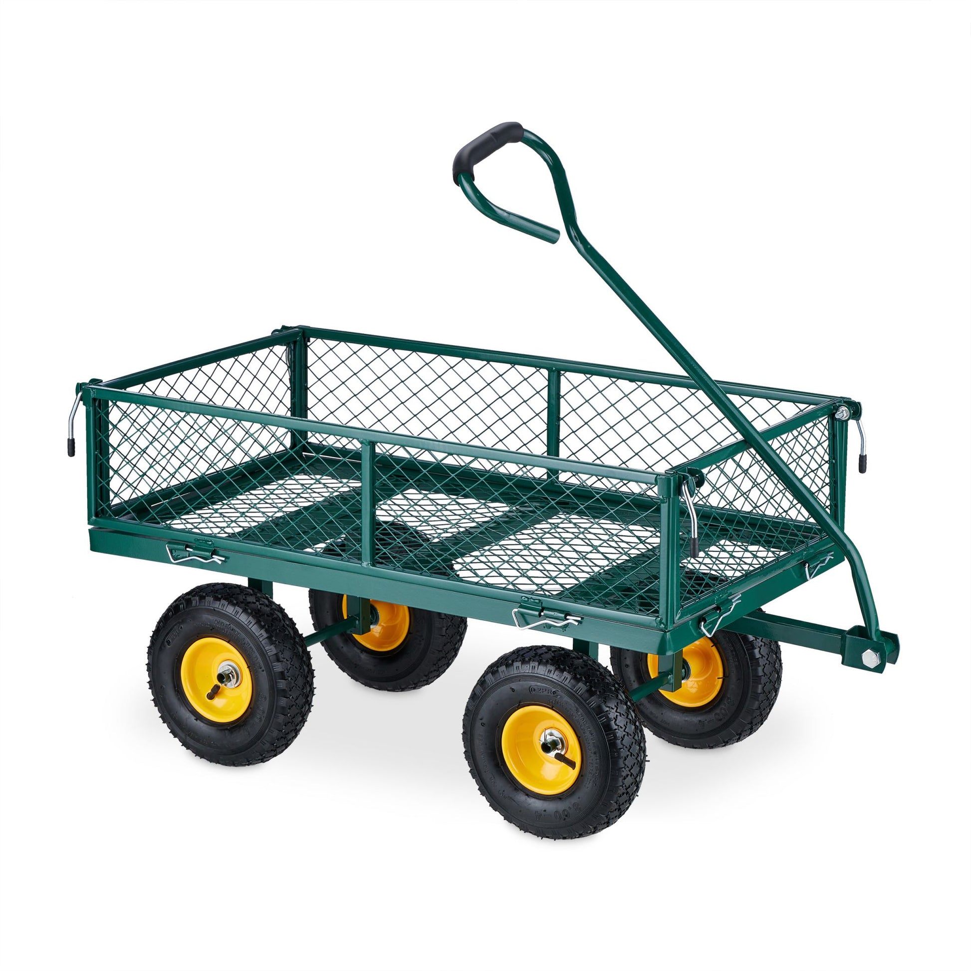 Handwagen Dunkelgrün-Gelb-Schwarz von Relaxdays