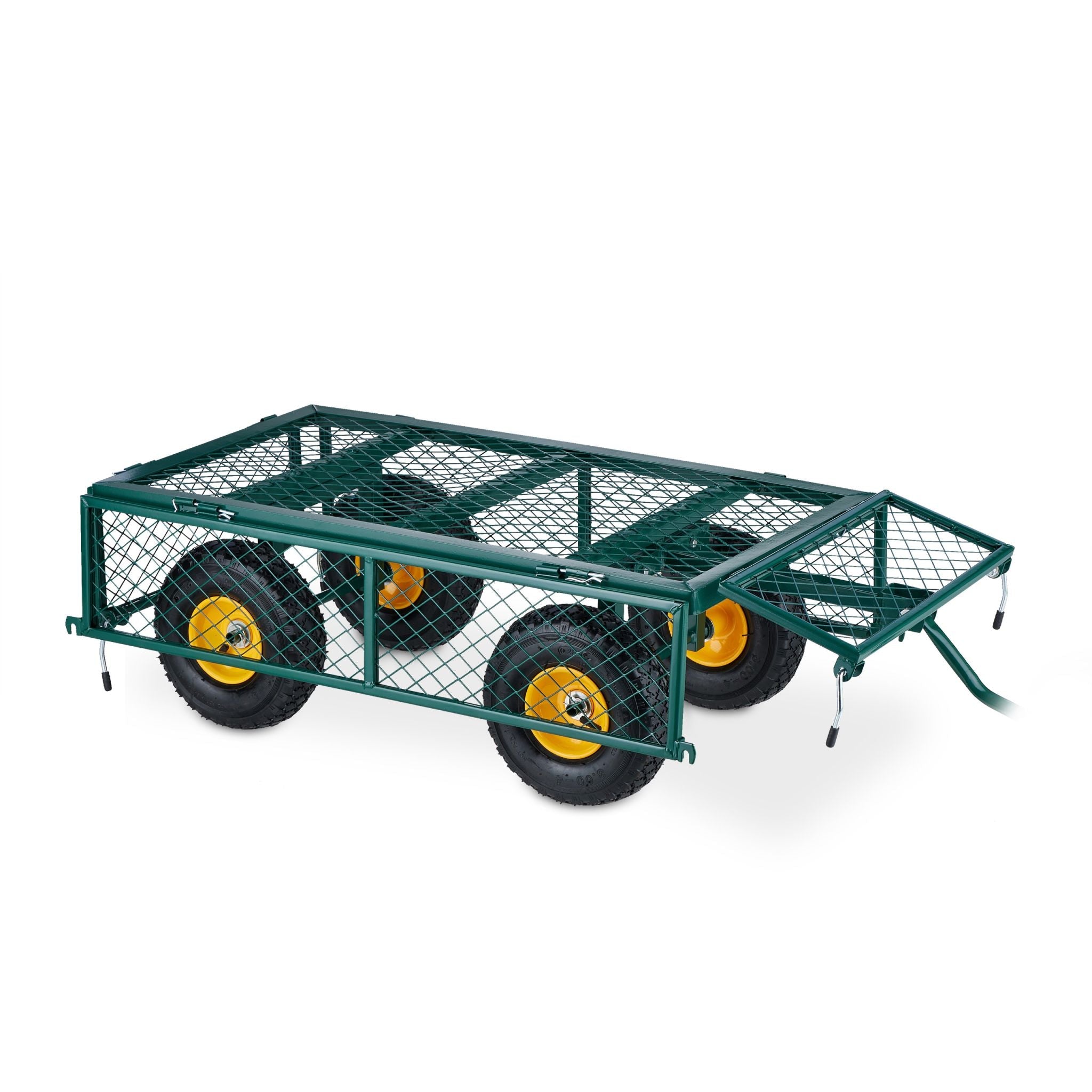 Handwagen Dunkelgrün-Gelb-Schwarz von Relaxdays