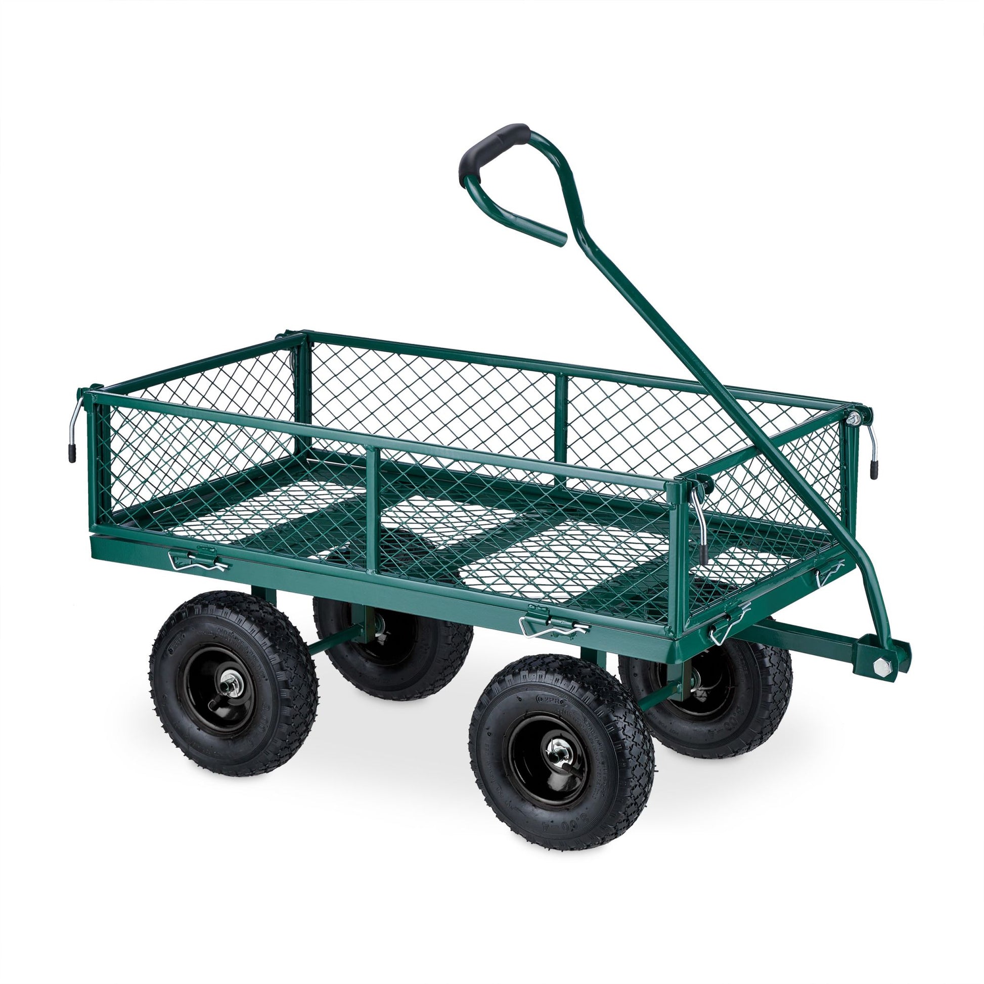 Handwagen Dunkelgrün-Schwarz von Relaxdays