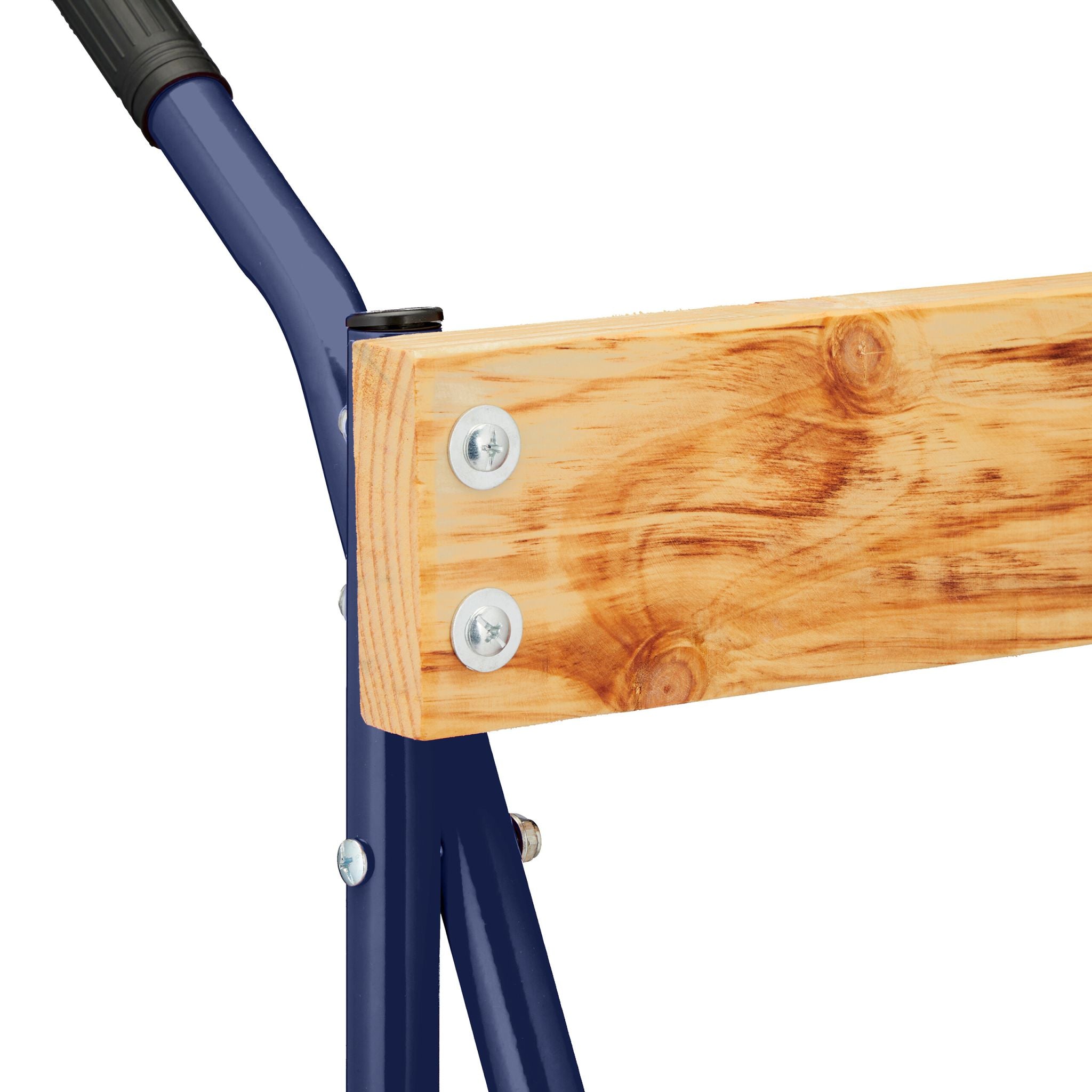 Aussenborder Ständer Stahl und Holz Dunkelblau-Hellbraun-Schwarz von Relaxdays