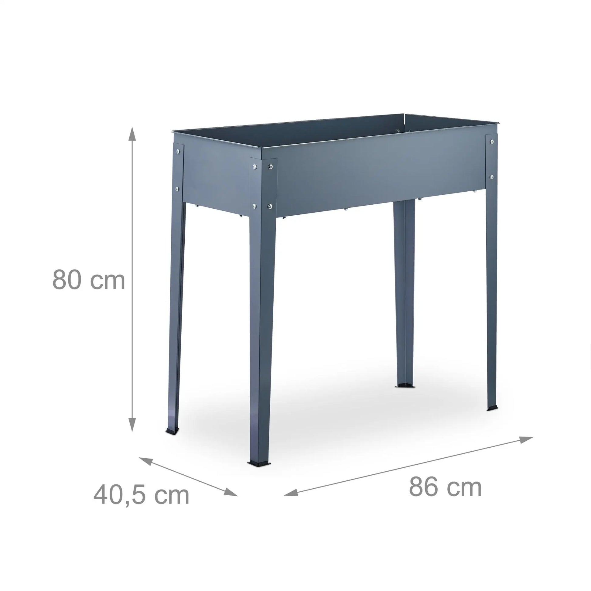 Hochbeet Metall schmal Grau von Relaxdays