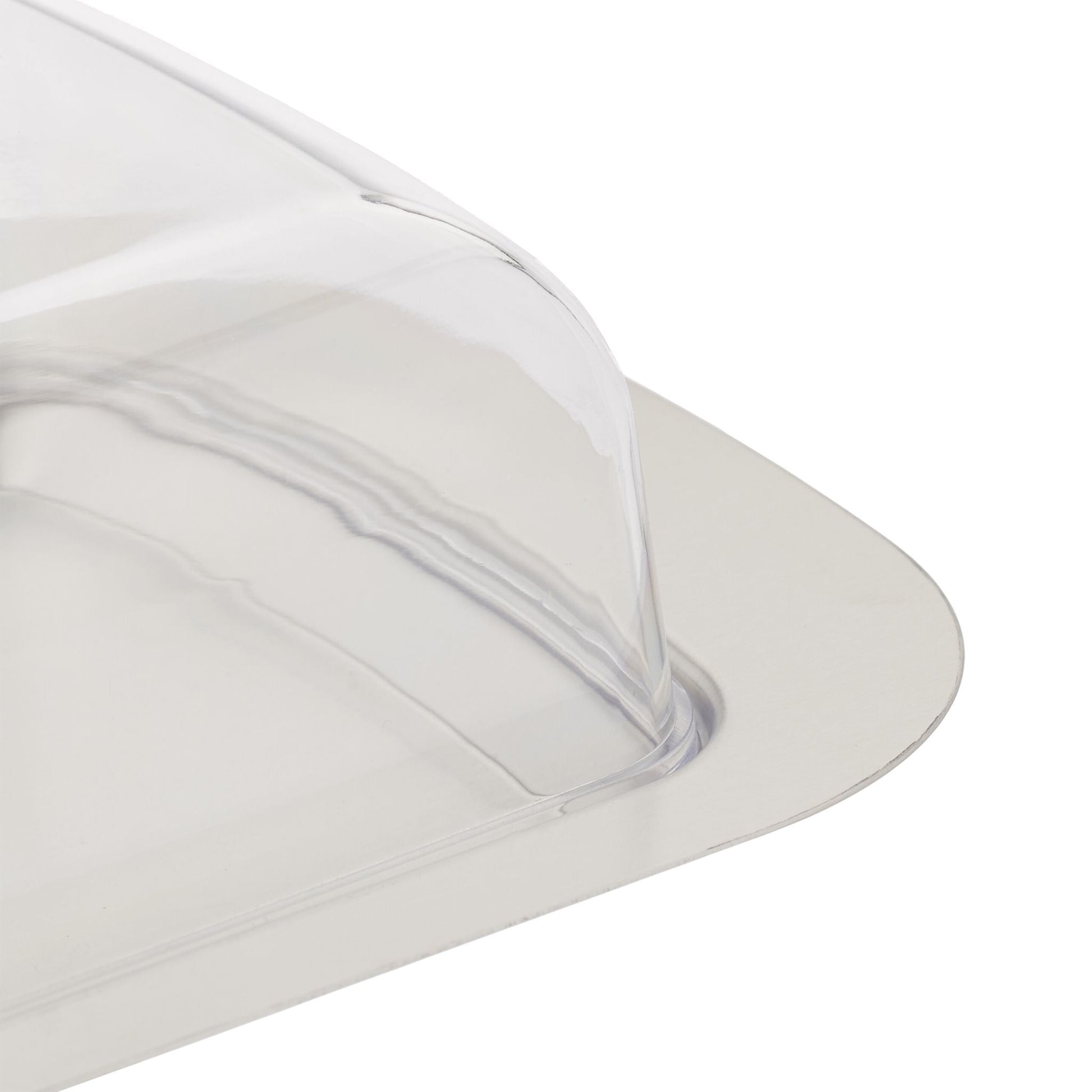 Butterdose Edelstahl & Kunststoff Silber-Transparent von Relaxdays
