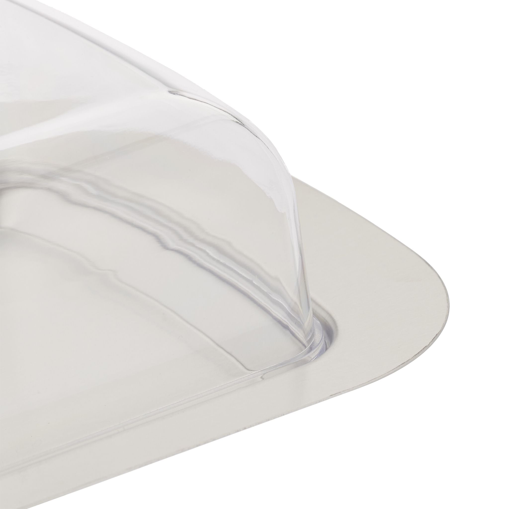 Butterdose Edelstahl & Kunststoff Silber-Transparent von Relaxdays