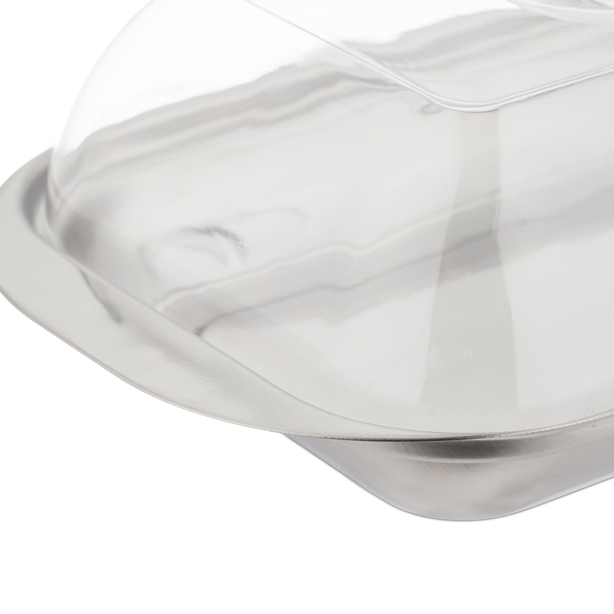 Butterdose mit Deckel Silber-Transparent von Relaxdays