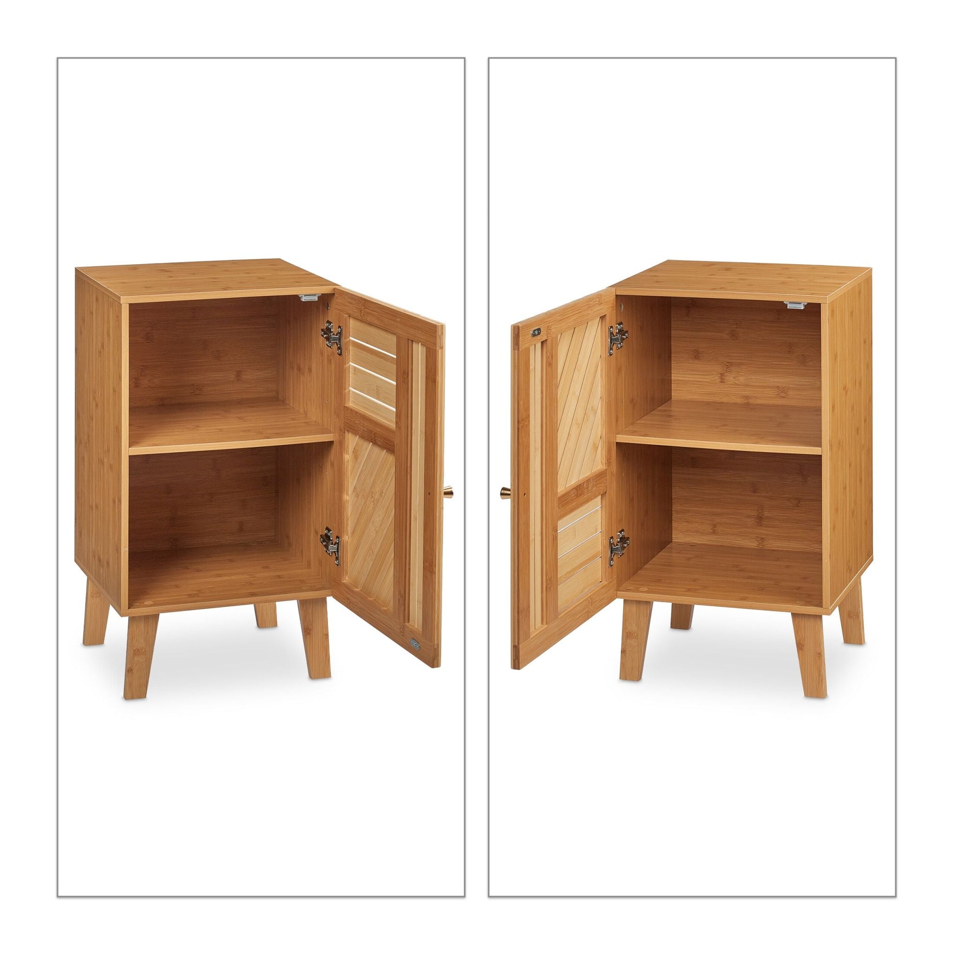 Badschrank Bambus Gold-Hellbraun von Relaxdays