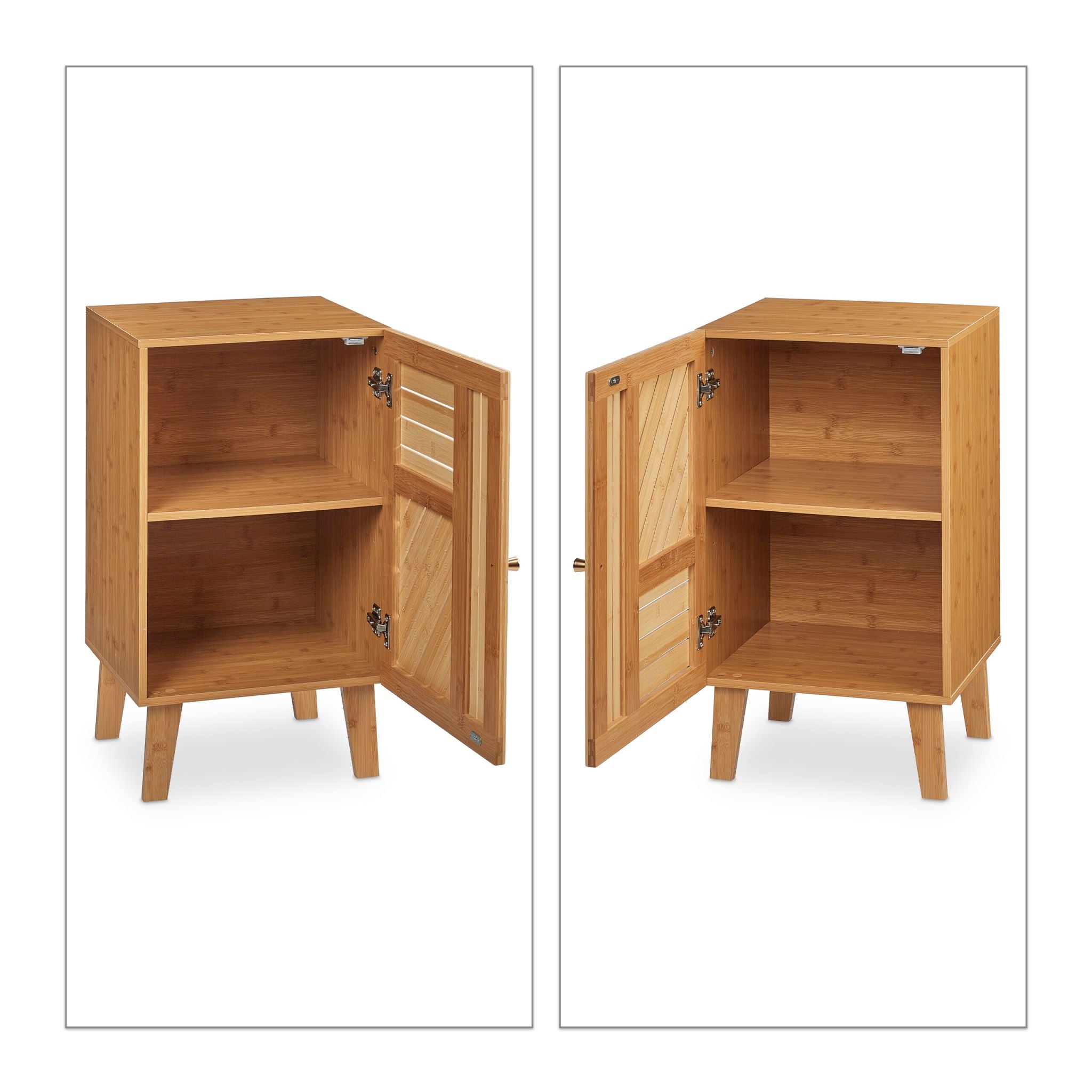 Badschrank Bambus Gold-Hellbraun von Relaxdays