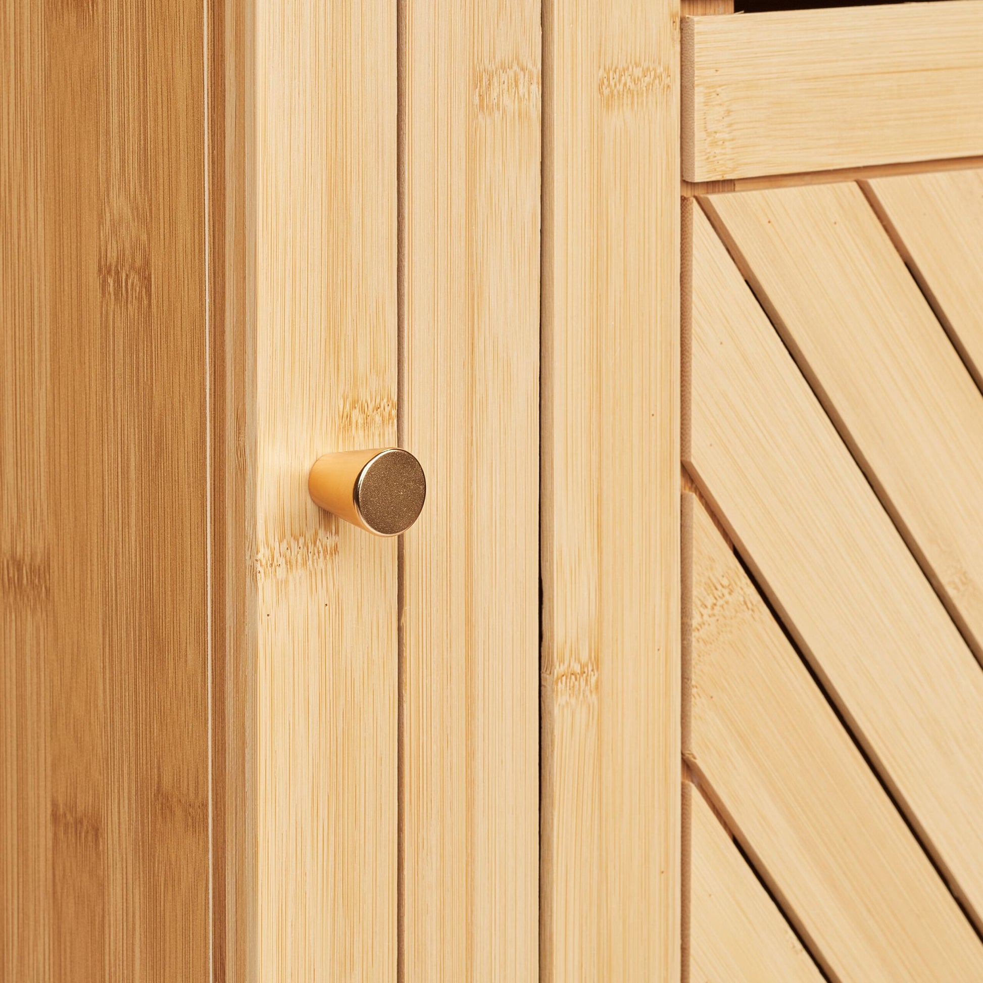 Badschrank Bambus Gold-Hellbraun von Relaxdays