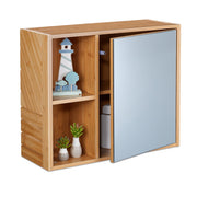 Spiegelschrank mit Regalfächern Hellbraun von Relaxdays