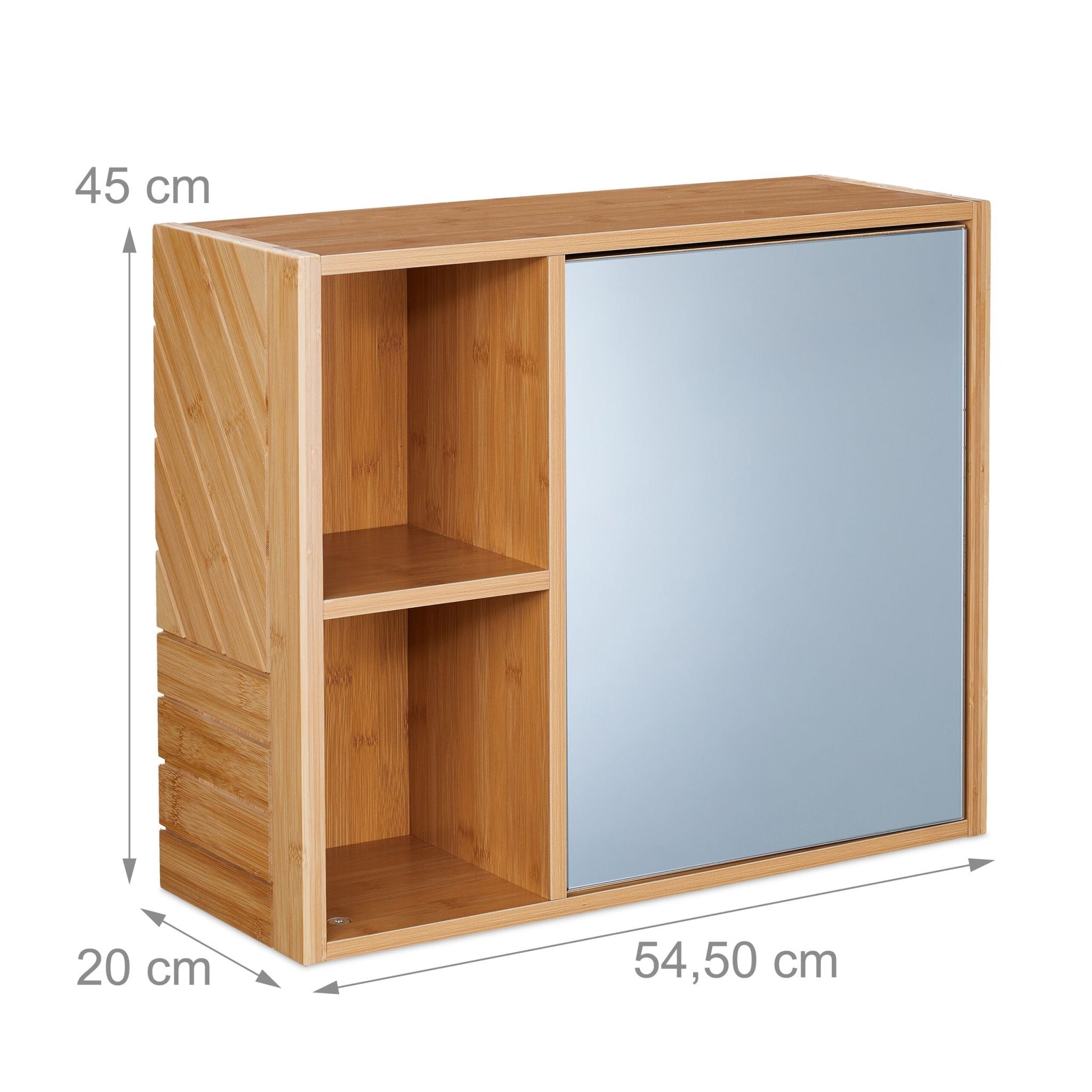 Spiegelschrank mit Regalfächern Hellbraun von Relaxdays