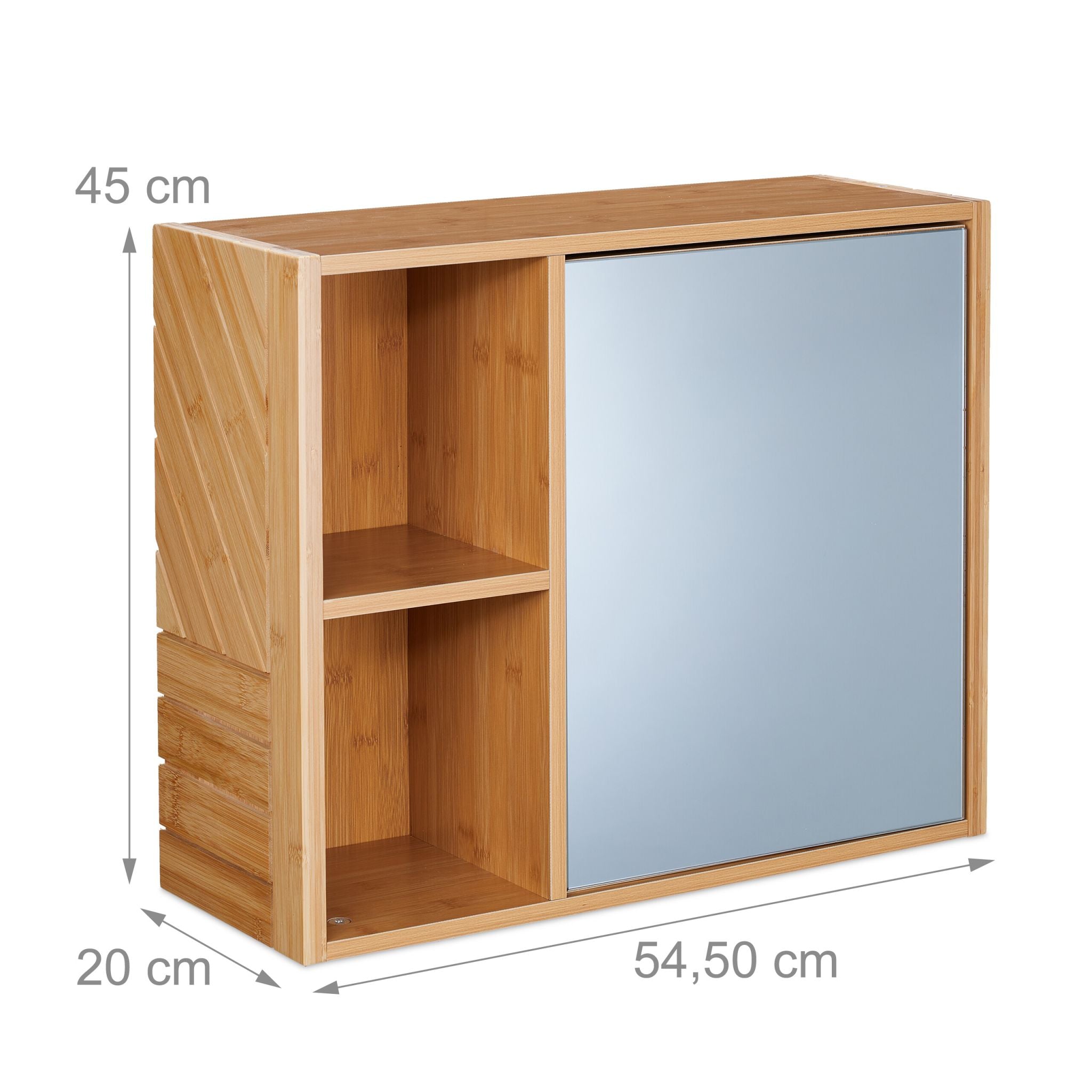 Spiegelschrank mit Regalfächern Hellbraun von Relaxdays