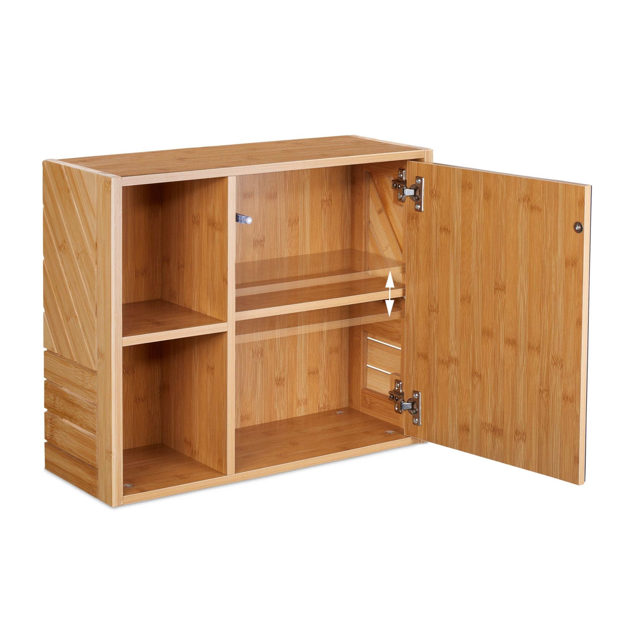 Spiegelschrank mit Regalfächern Hellbraun von Relaxdays