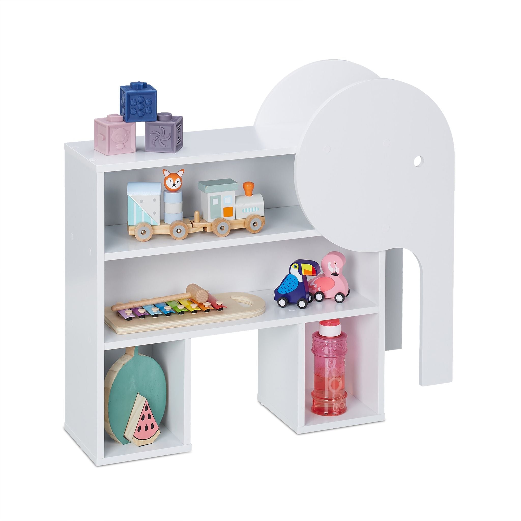 Kinderregal Elefant Weiss von Relaxdays