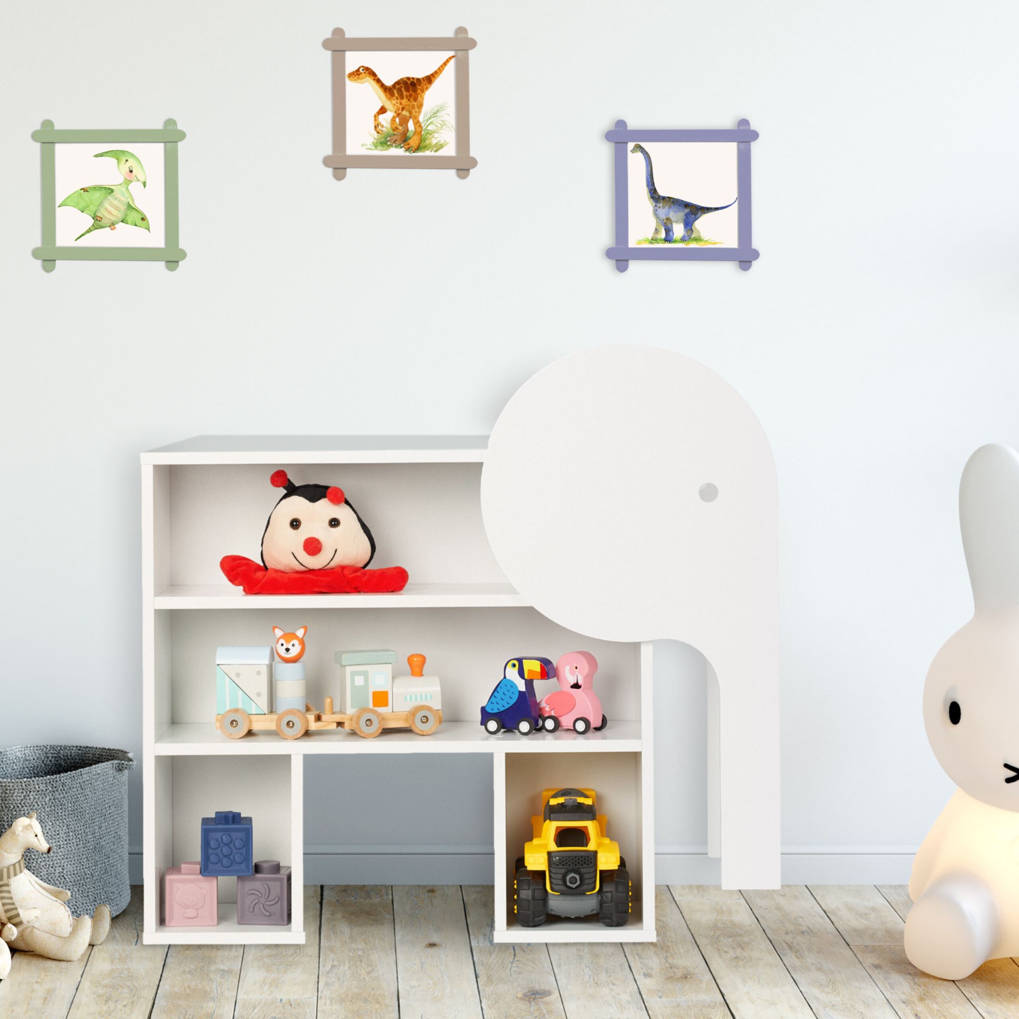 Kinderregal Elefant Weiss von Relaxdays